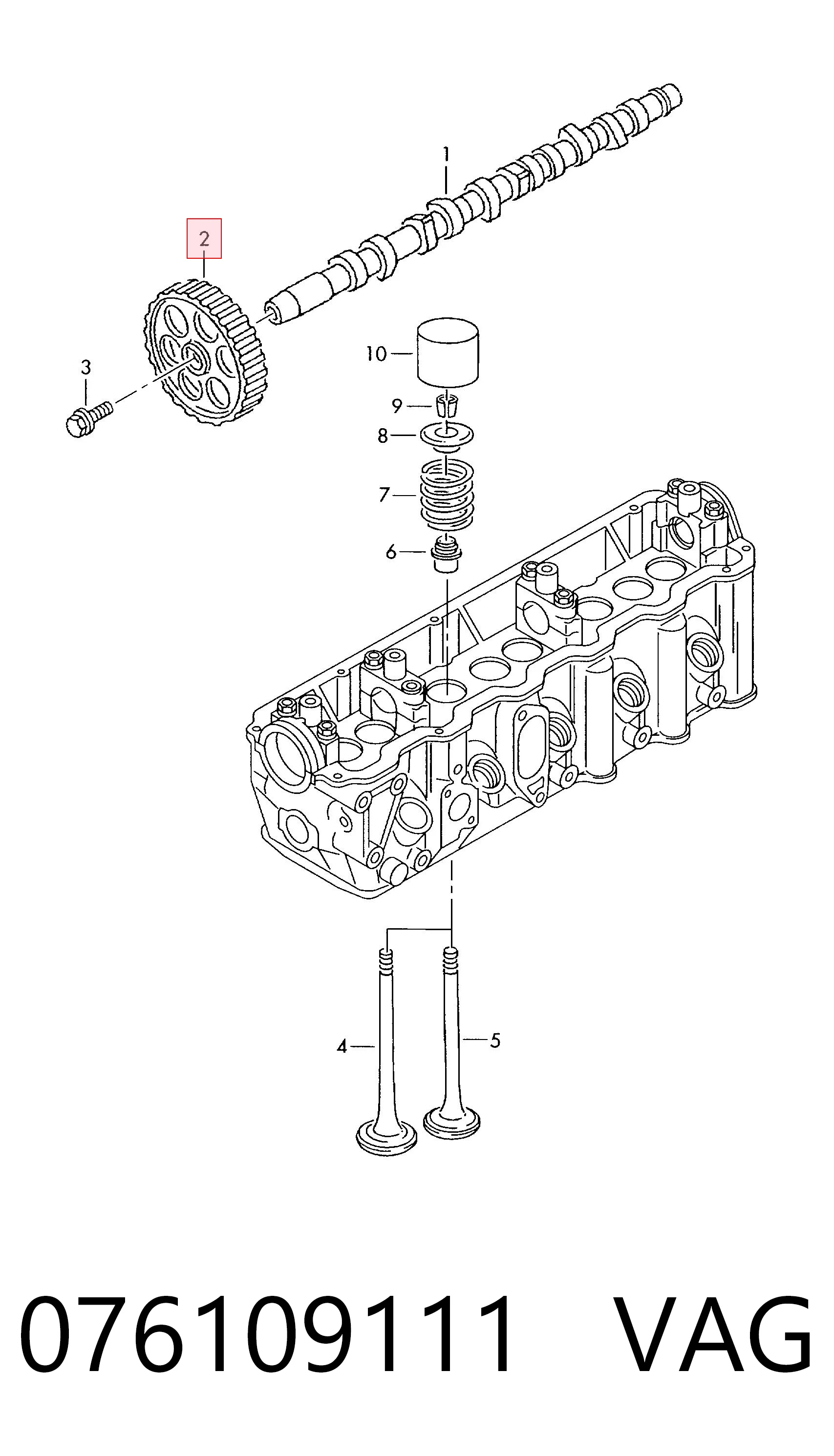 Engrenagem de cadeia da roda dentada da árvore distribuidora de motor Volkswagen Crafter 2E, 2EE, 2EK ao melhor preço