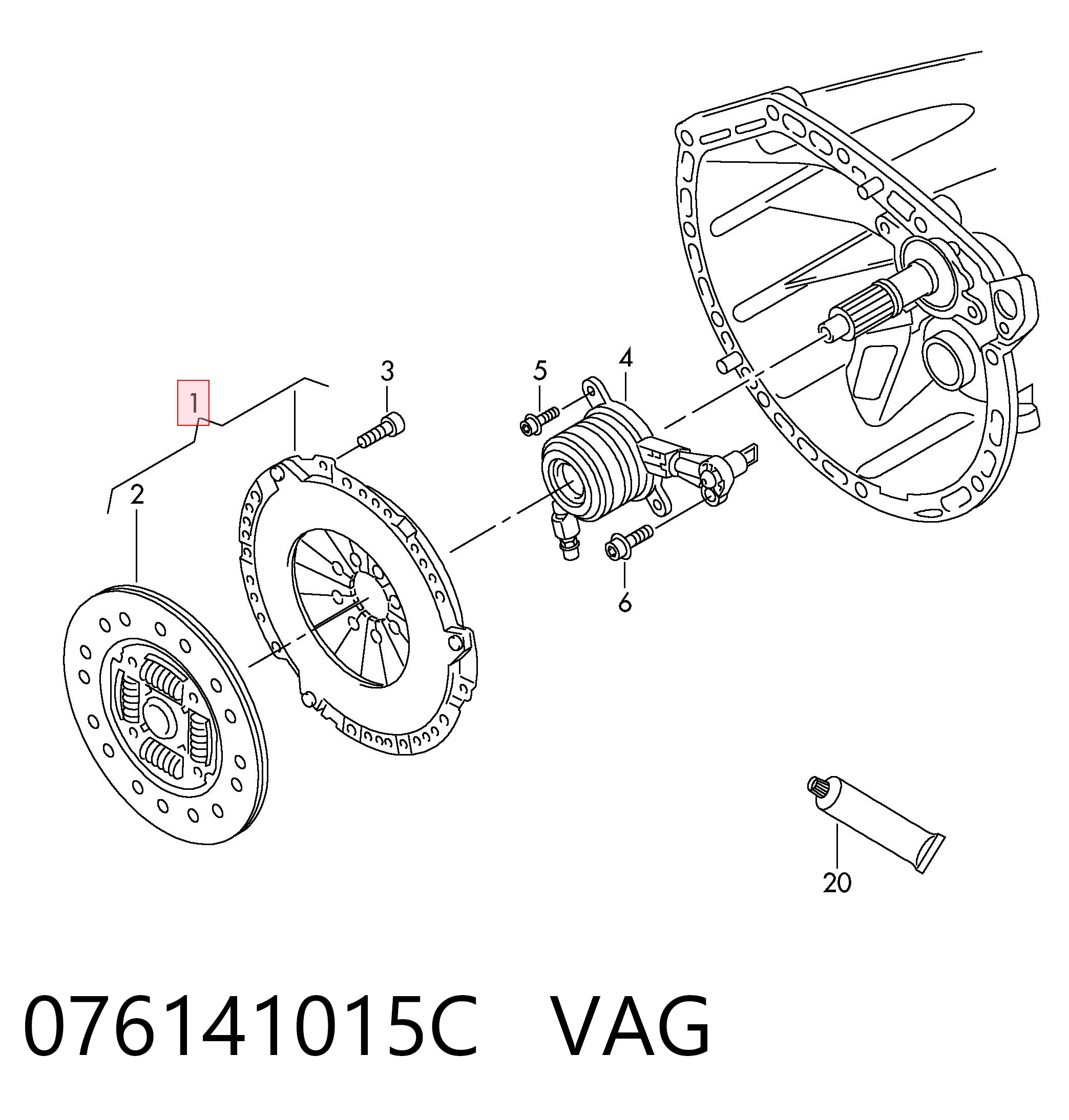 Kit de embraiagem (3 peças) VAG 076141015C preço, a partir de 379,64 USD