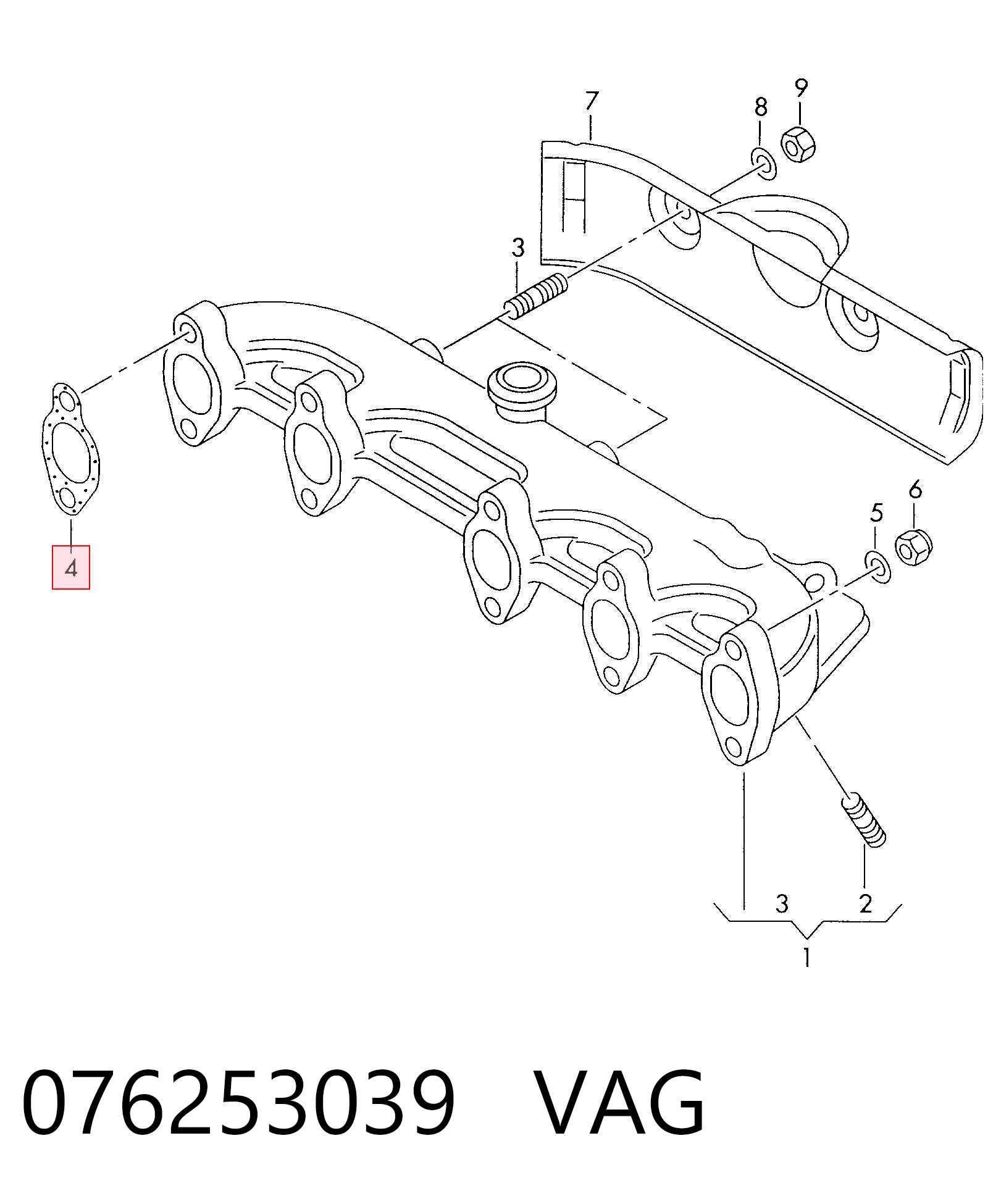 Vedante de tubo coletor de escape para Volkswagen Crafter 30-35 2E, 2EE, 2EK