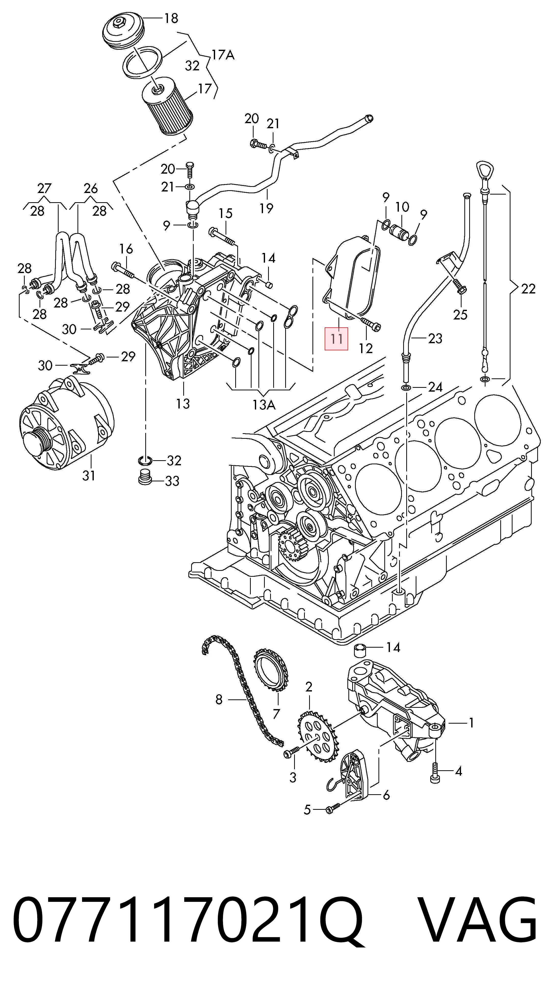 077117021Q VAG Radiador de óleo