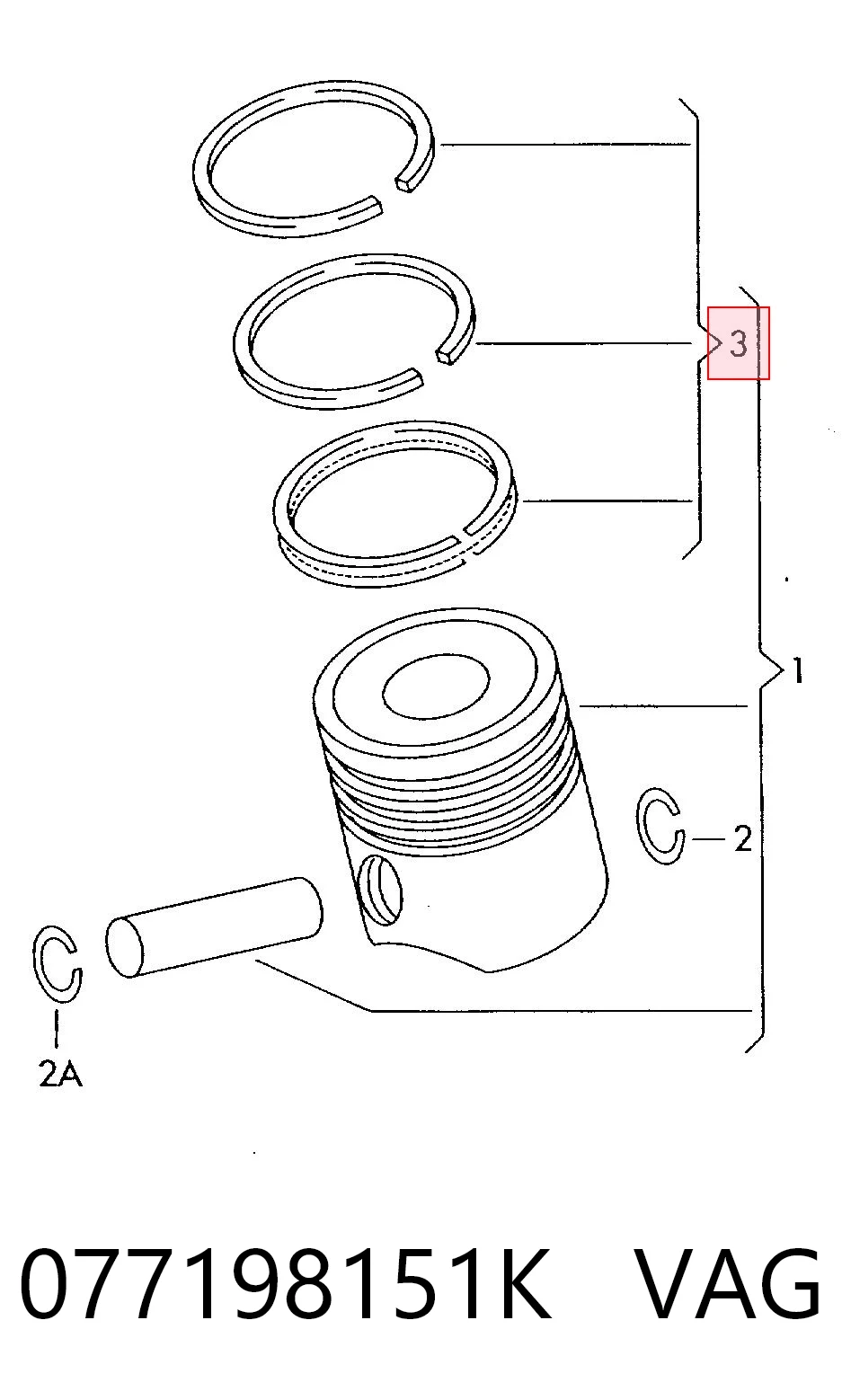 Compre 120050007600 NE/NPR Kit de anéis de pistão de motor, STD.
