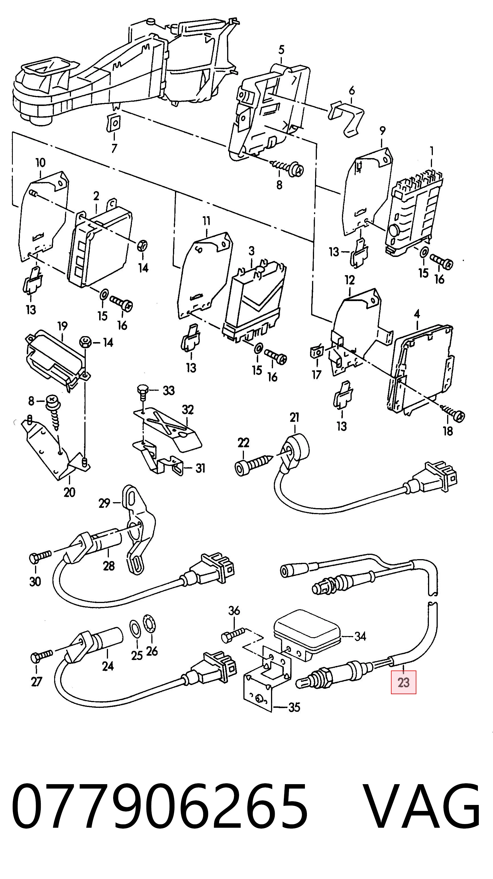 077906265 VAG Sonda lambda, sensor de oxigênio