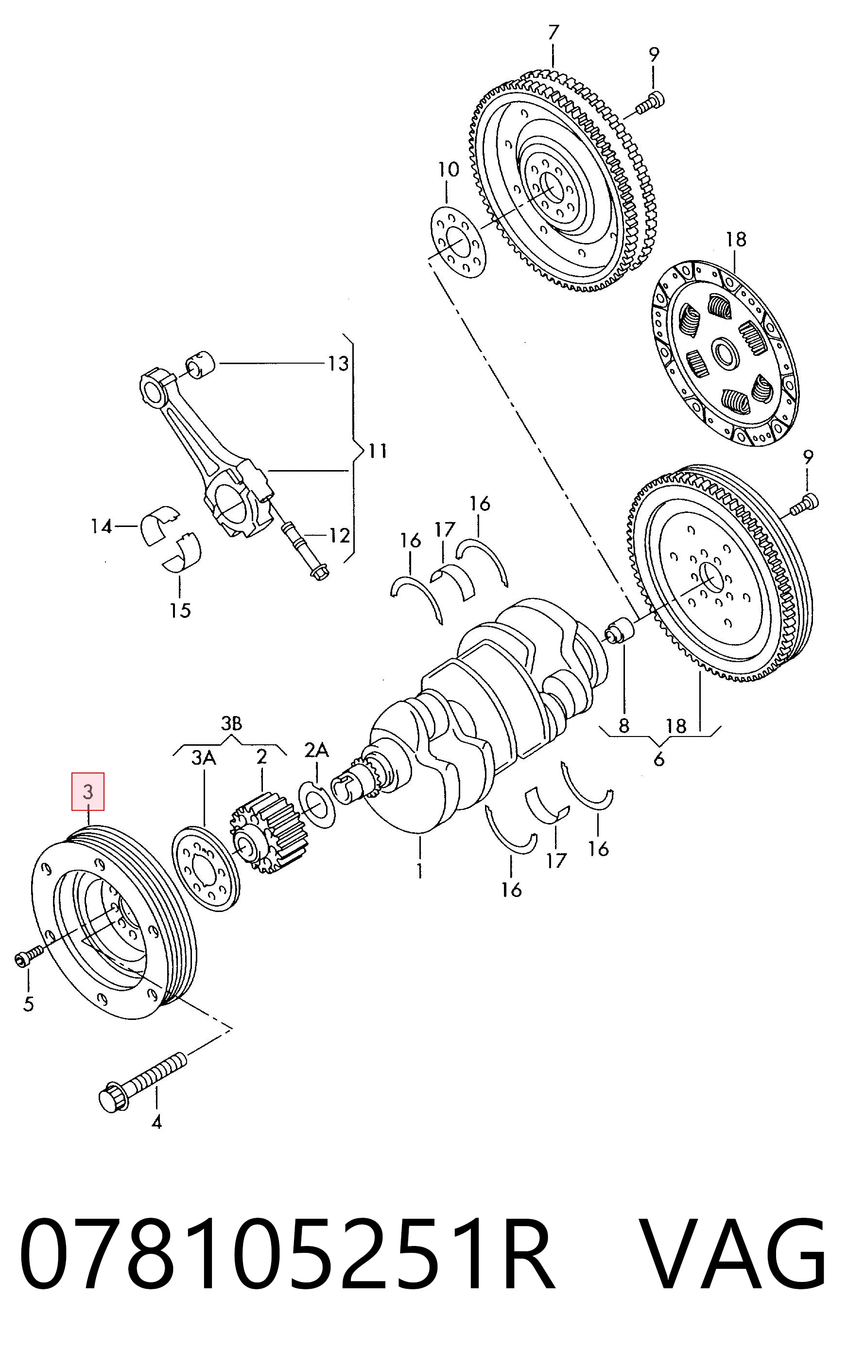 078105251R VAG Polia de cambota