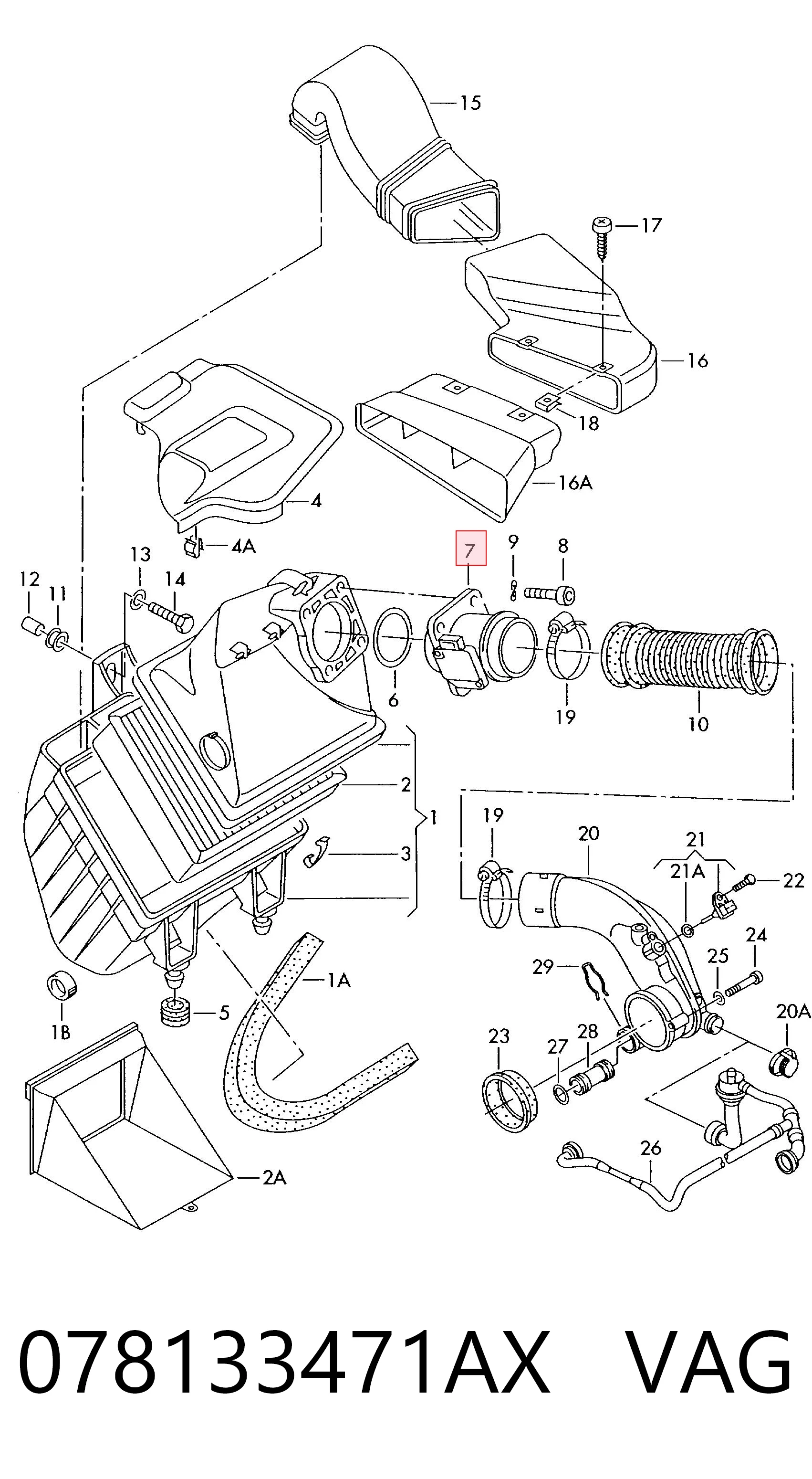 Sensor de fluxo (consumo) de ar, medidor de consumo M.A.F. - (Mass Airflow) Audi 100  4A2 ao melhor preço