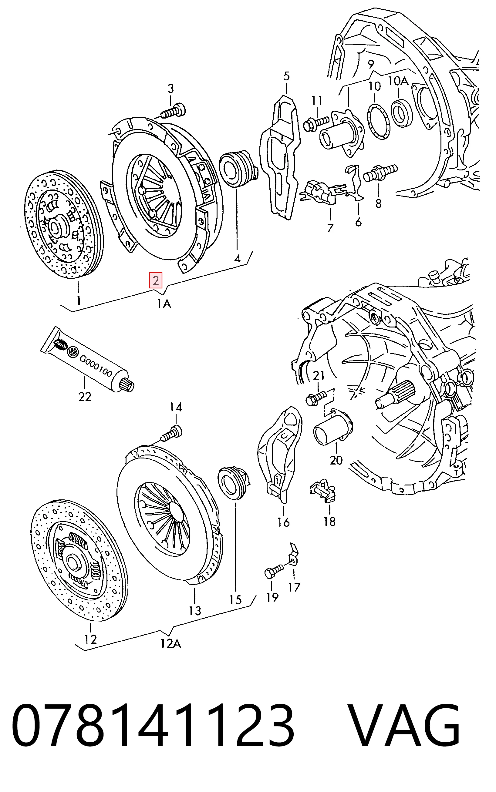  Cesta de embraiagem Audi 100 C4 sedan (4A2) (1990 - 1994) C4