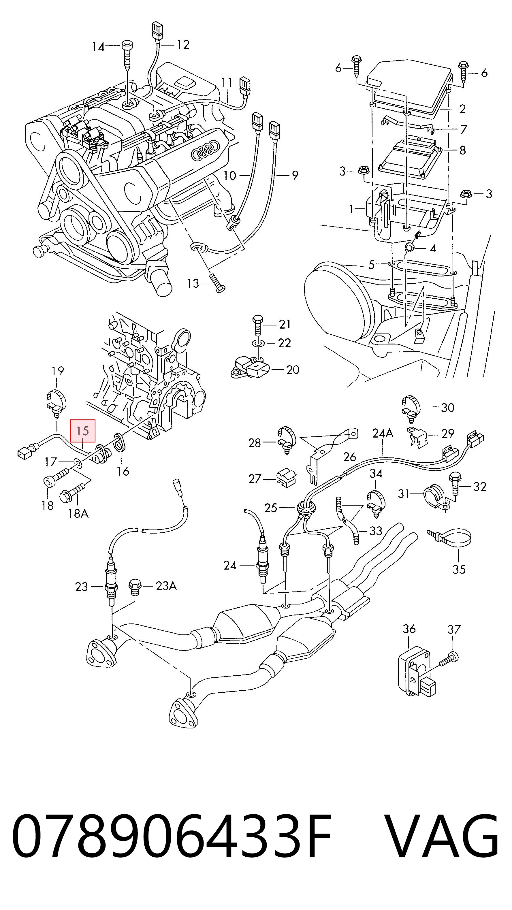 078906433F VAG Sensor de posição (de revoluções) de cambota