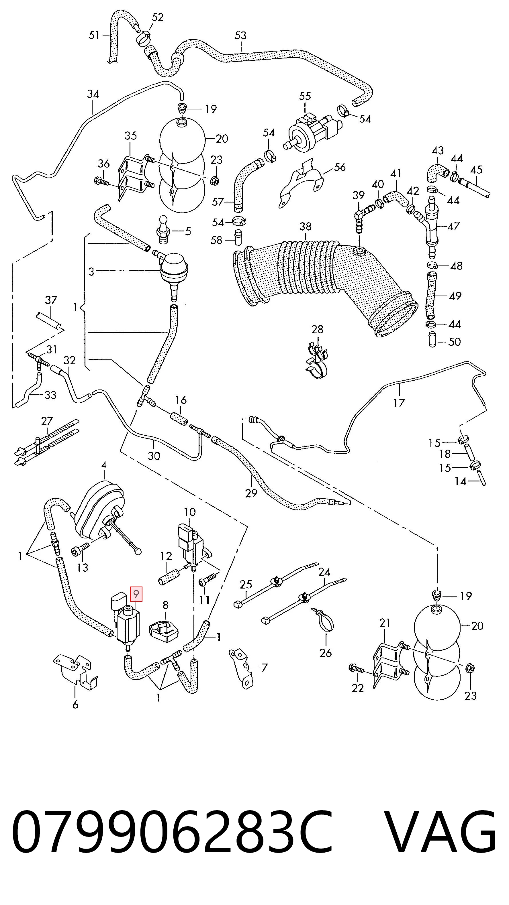 079906283C VAG Convertidor de pressão (solenoide) de supercompressão