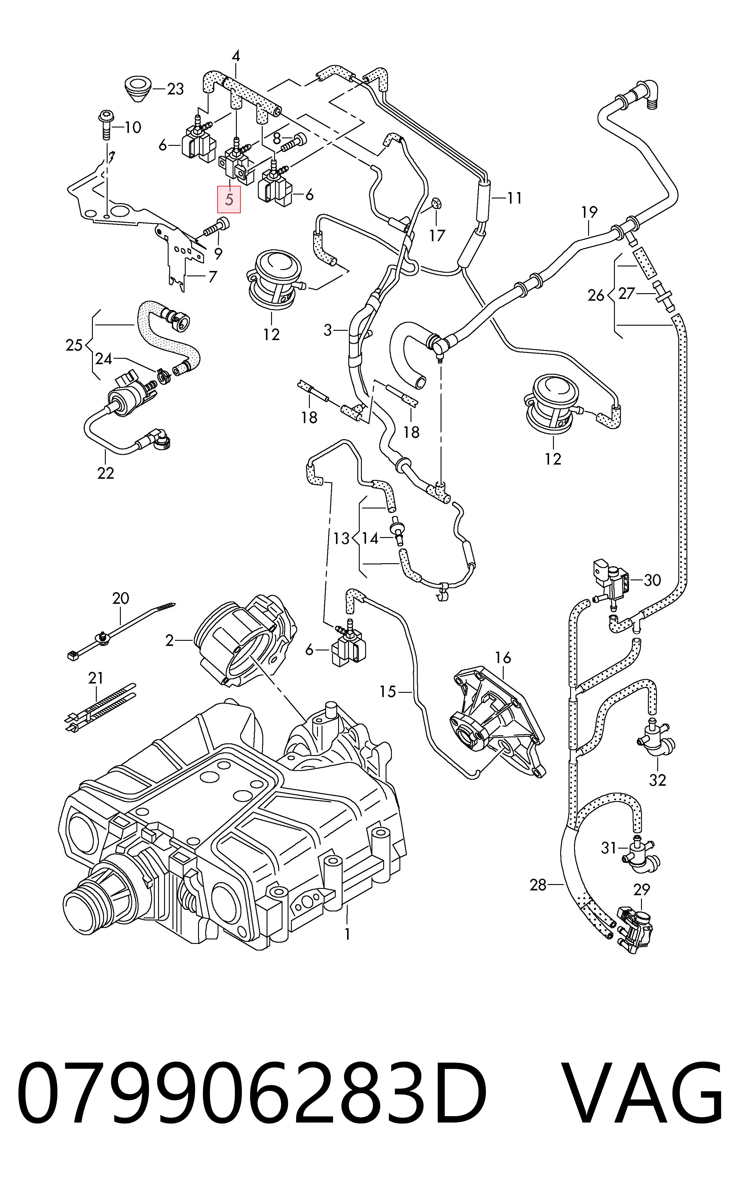 079906283D VAG Convertidor de pressão (solenoide) de supercompressão