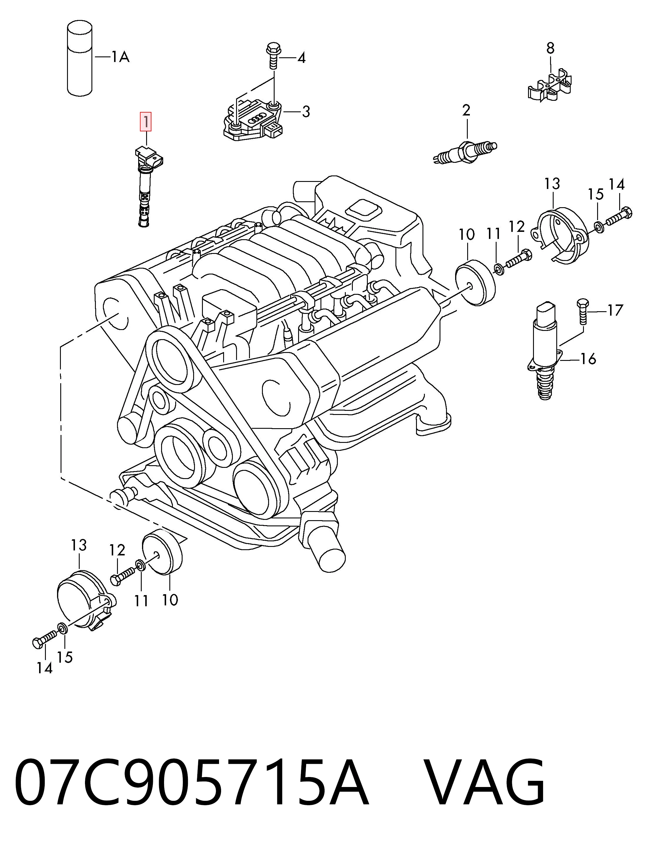07C905715A VAG Bobina de ignição