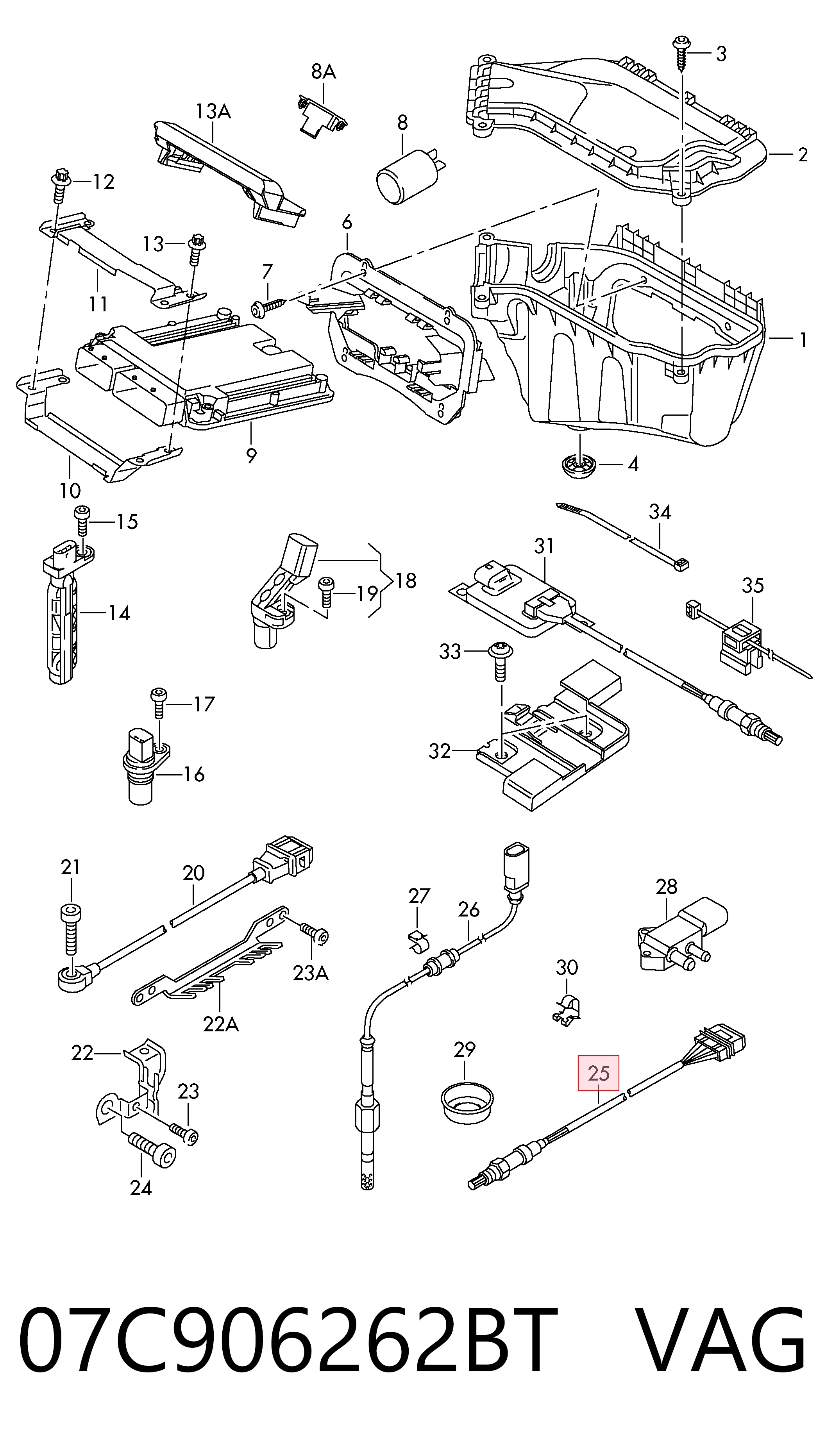  Sonda lambda, sensor de oxigênio Volkswagen Touareg II SUV (7P5, 7P6) (2010 - 2017) II