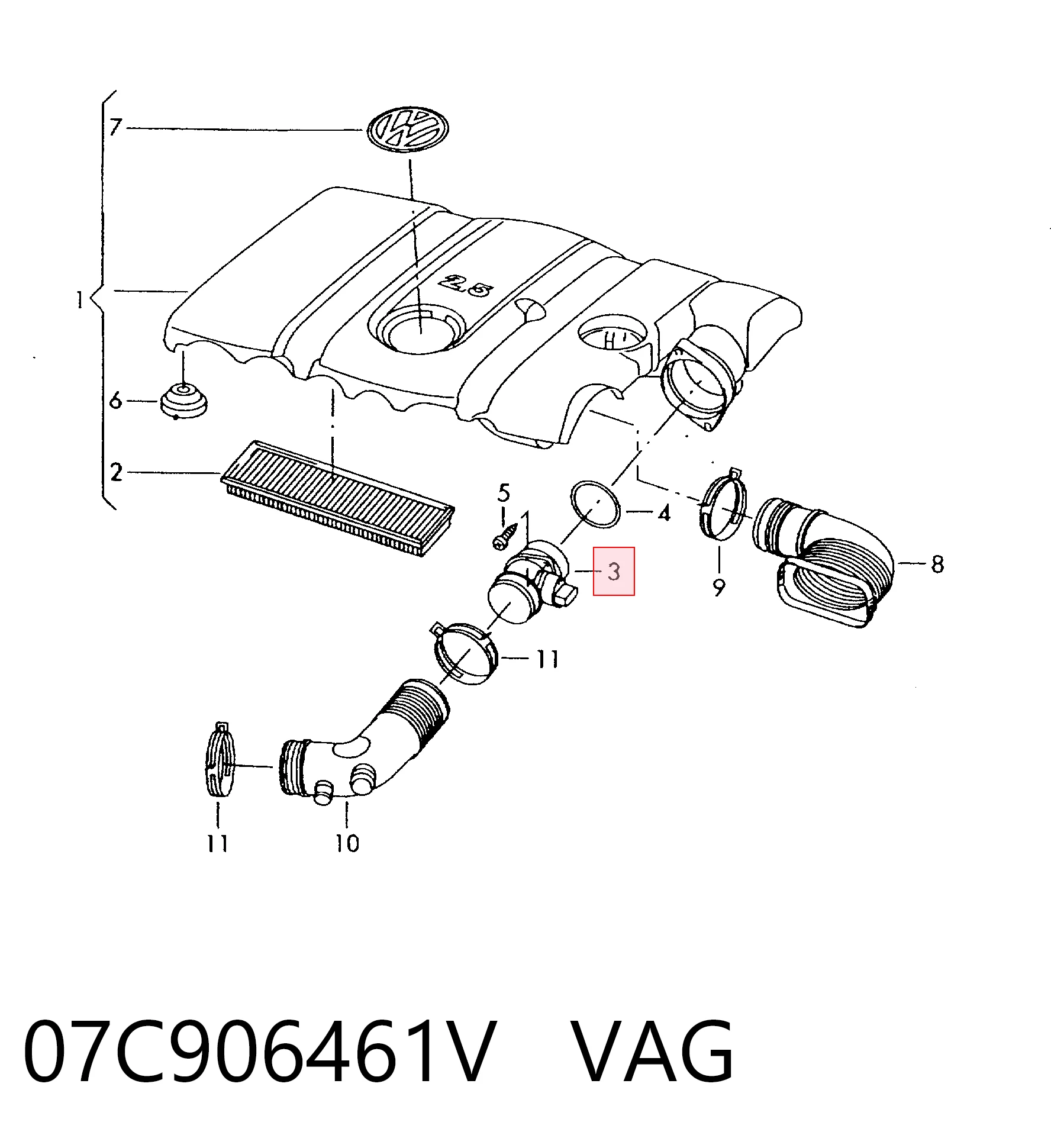  Sensor de fluxo (consumo) de ar, medidor de consumo M.A.F. - (Mass Airflow) Porsche Cayenne SUV (955) (2002 - 2010) 