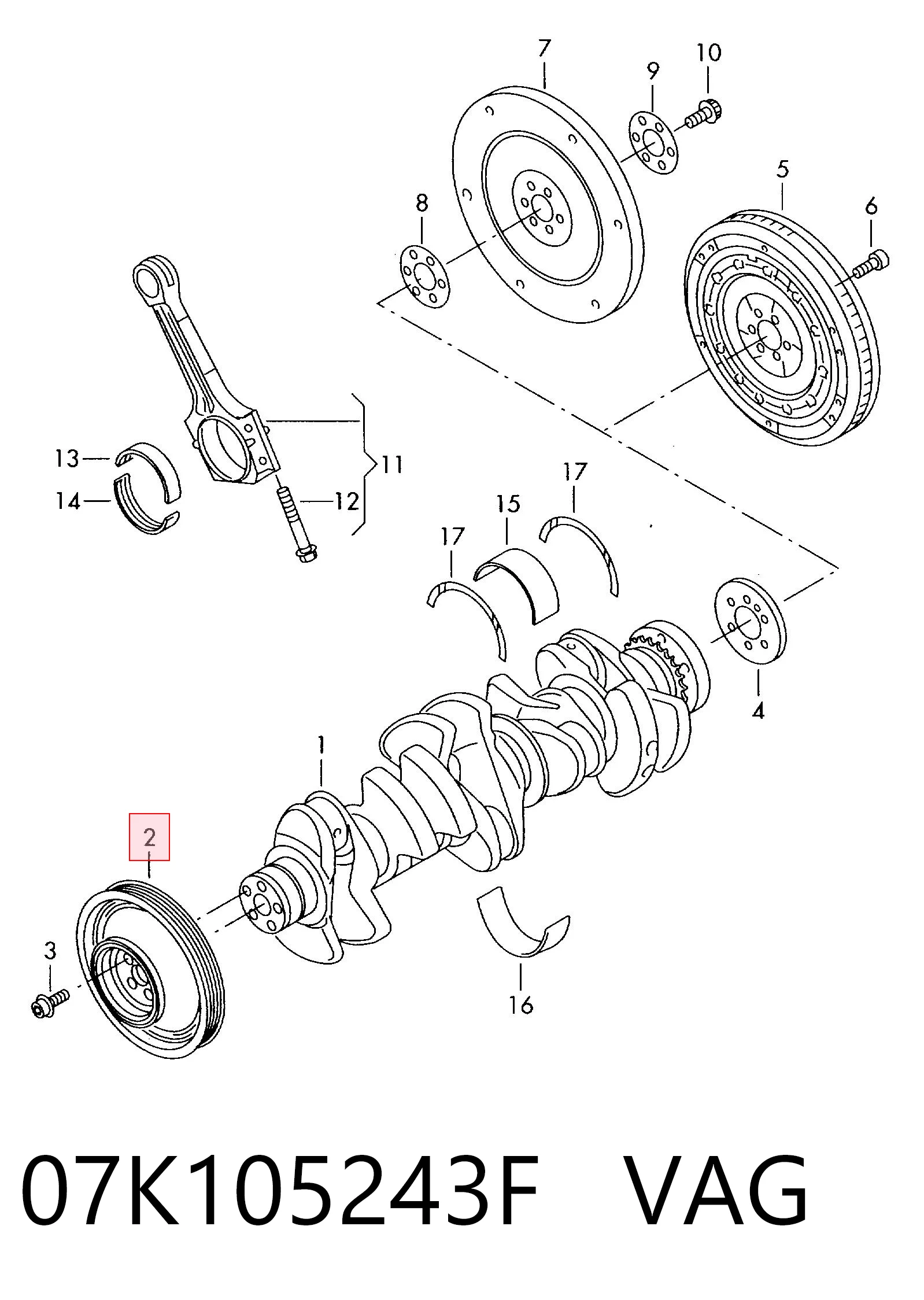 07K105243F VAG Polia de cambota