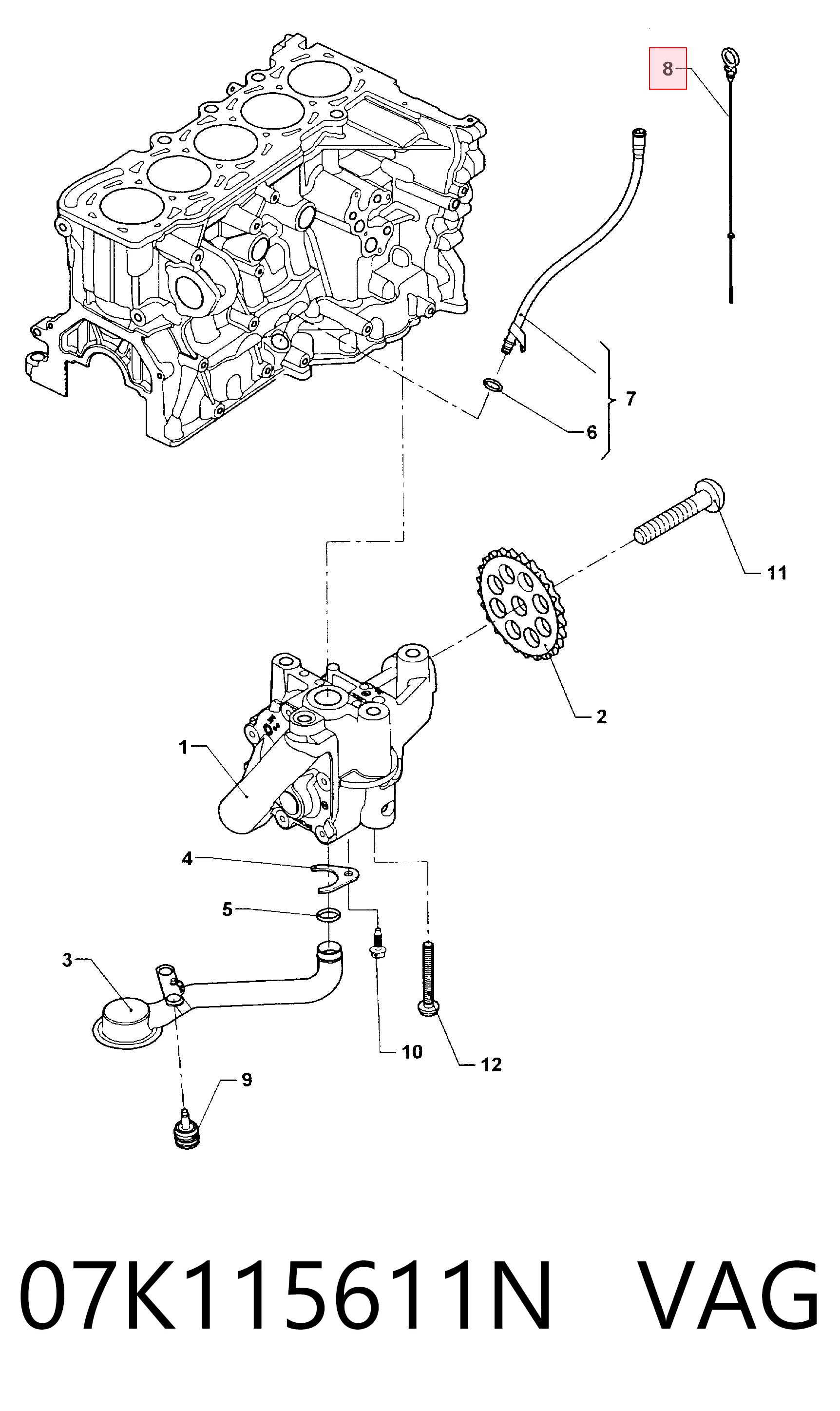 Sonda (indicador) do nível de óleo no motor VAG 07K115611N preço, a partir de 28,24 USD