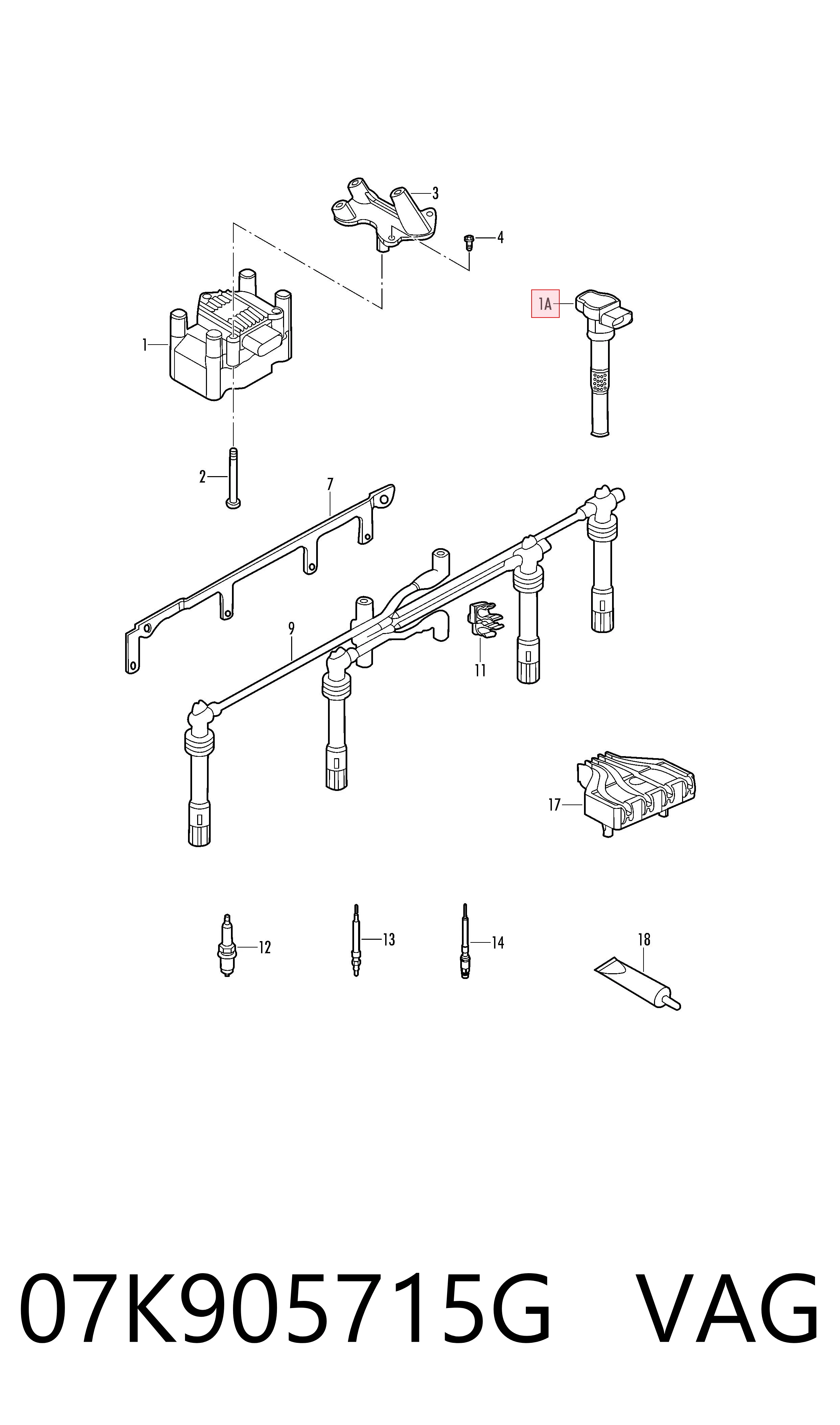 Bobina de ignição VAG 07K905715G preço, a partir de 50,74 USD