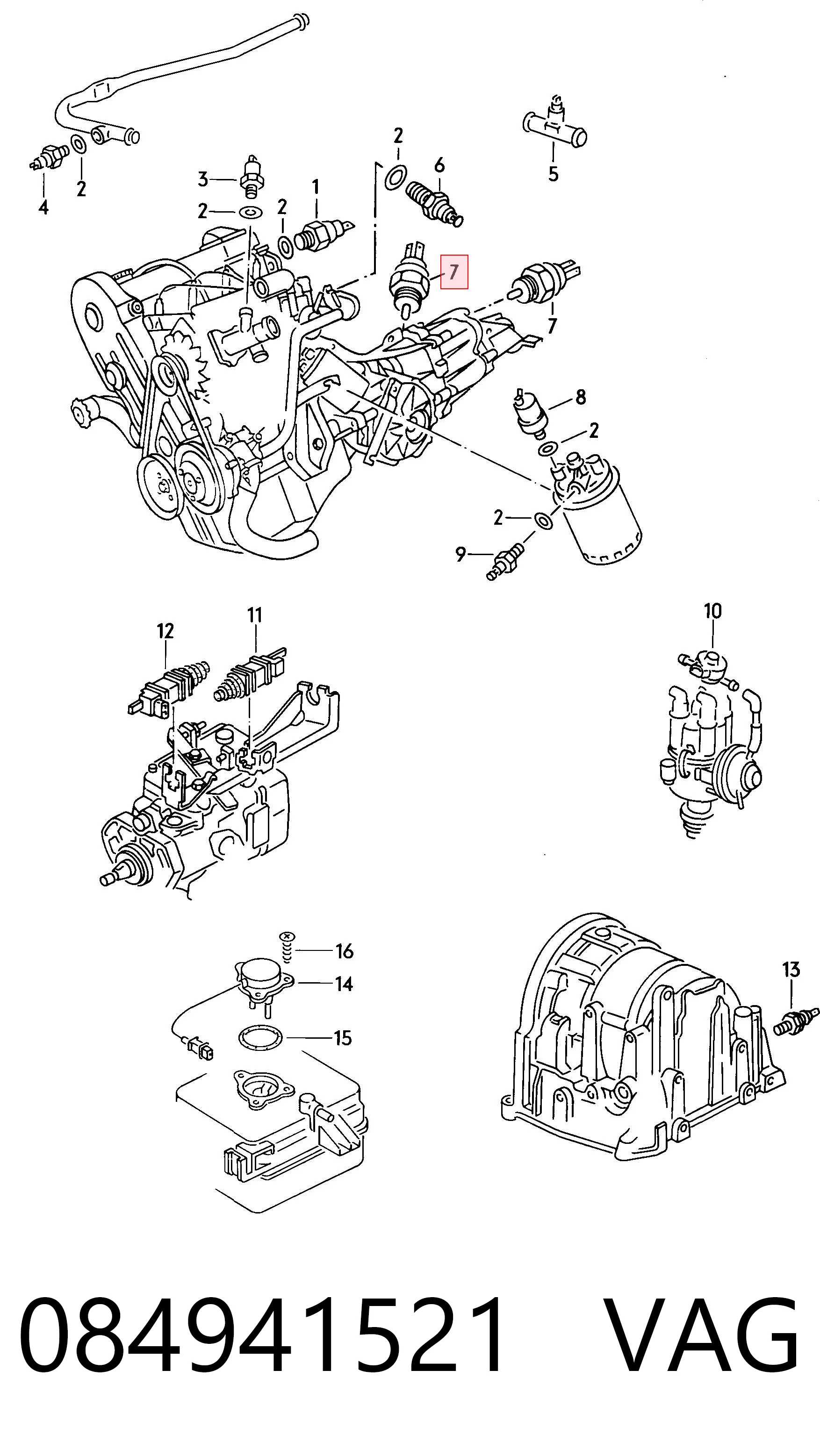 Sensor de ativação das luzes de marcha à ré para Audi 80 82