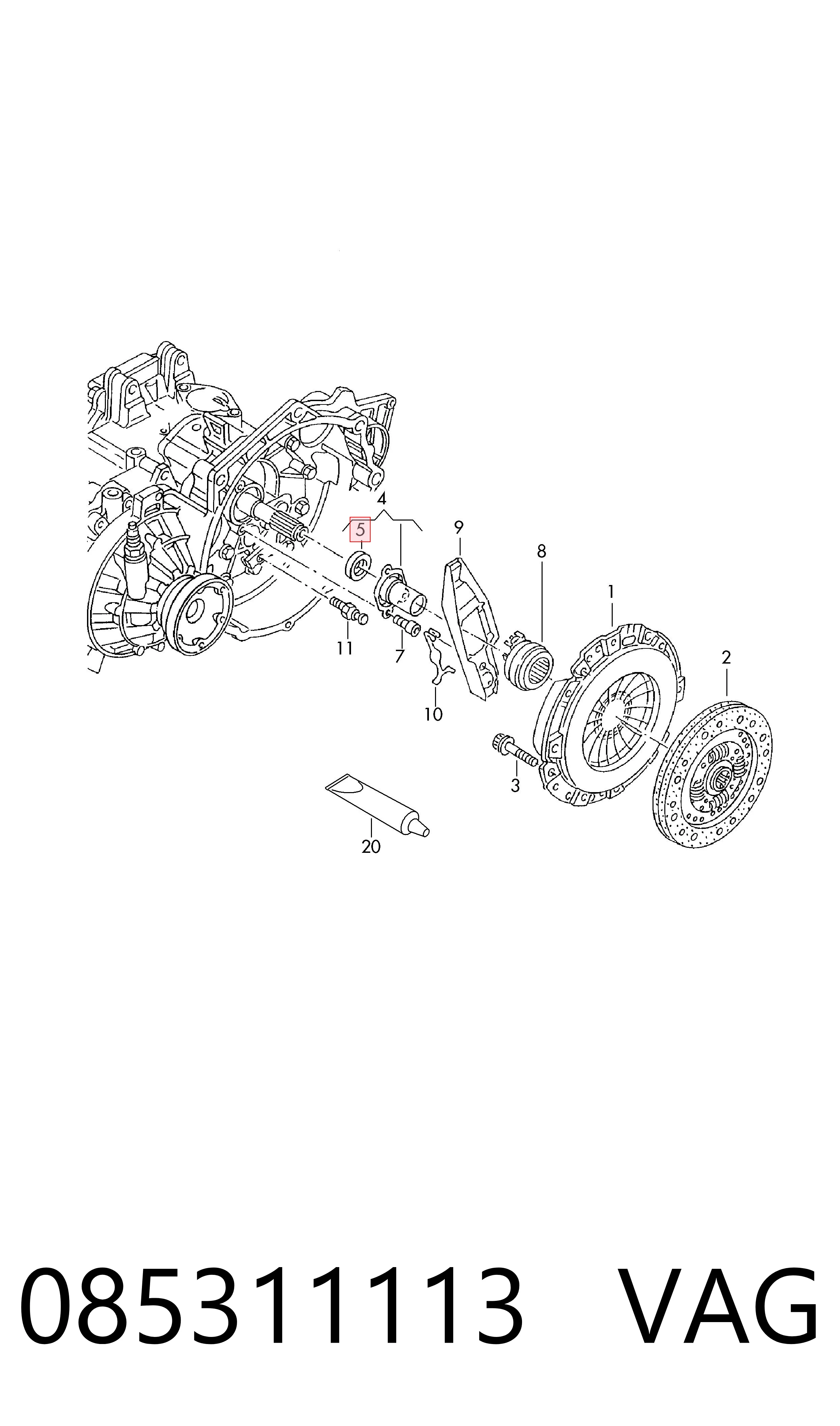 Compre 085311113 VAG Vedação da Caixa Automática de Mudança (de árvore de saída/primária)