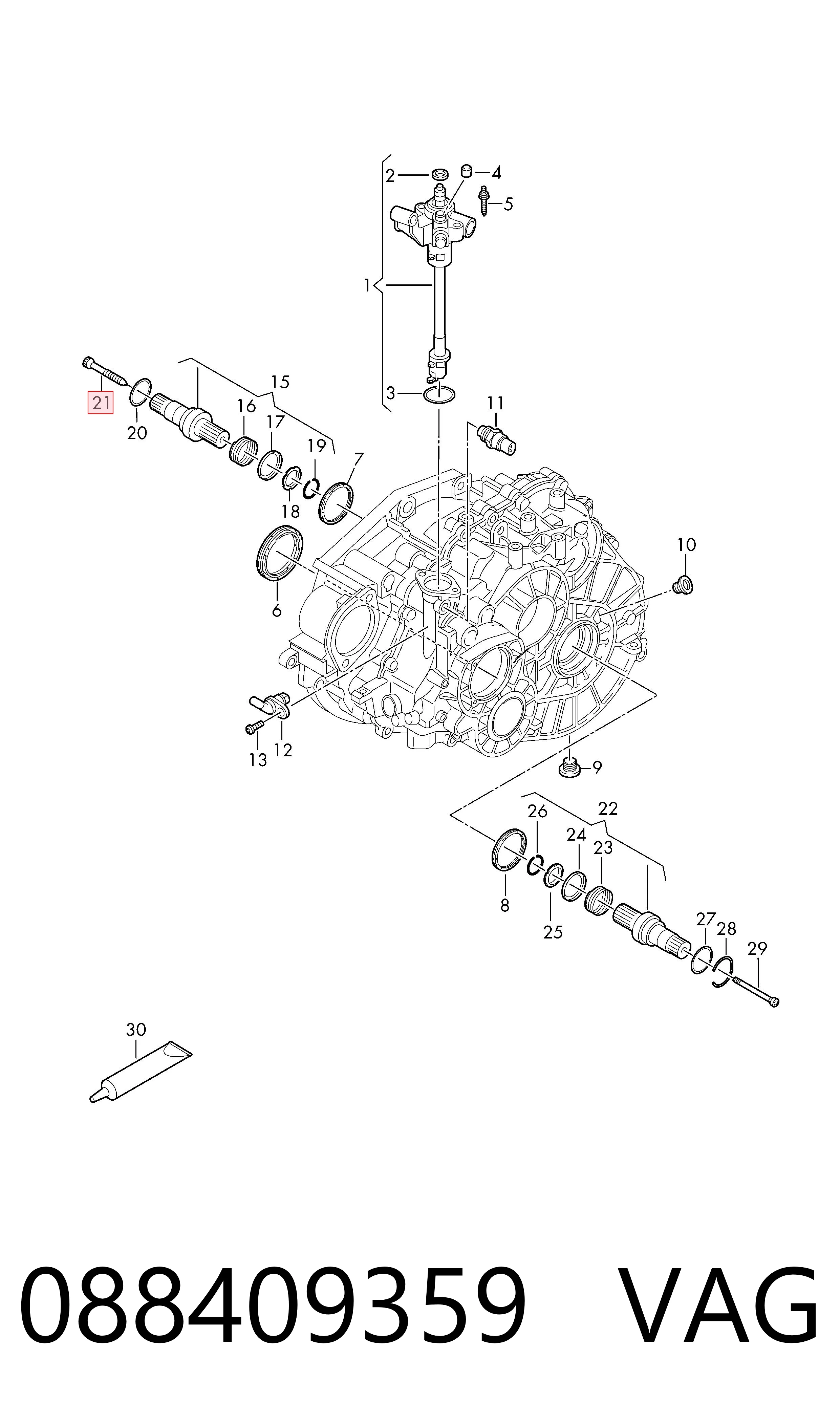 088409359 VAG Parafuso de cabeça de motor (CBC)