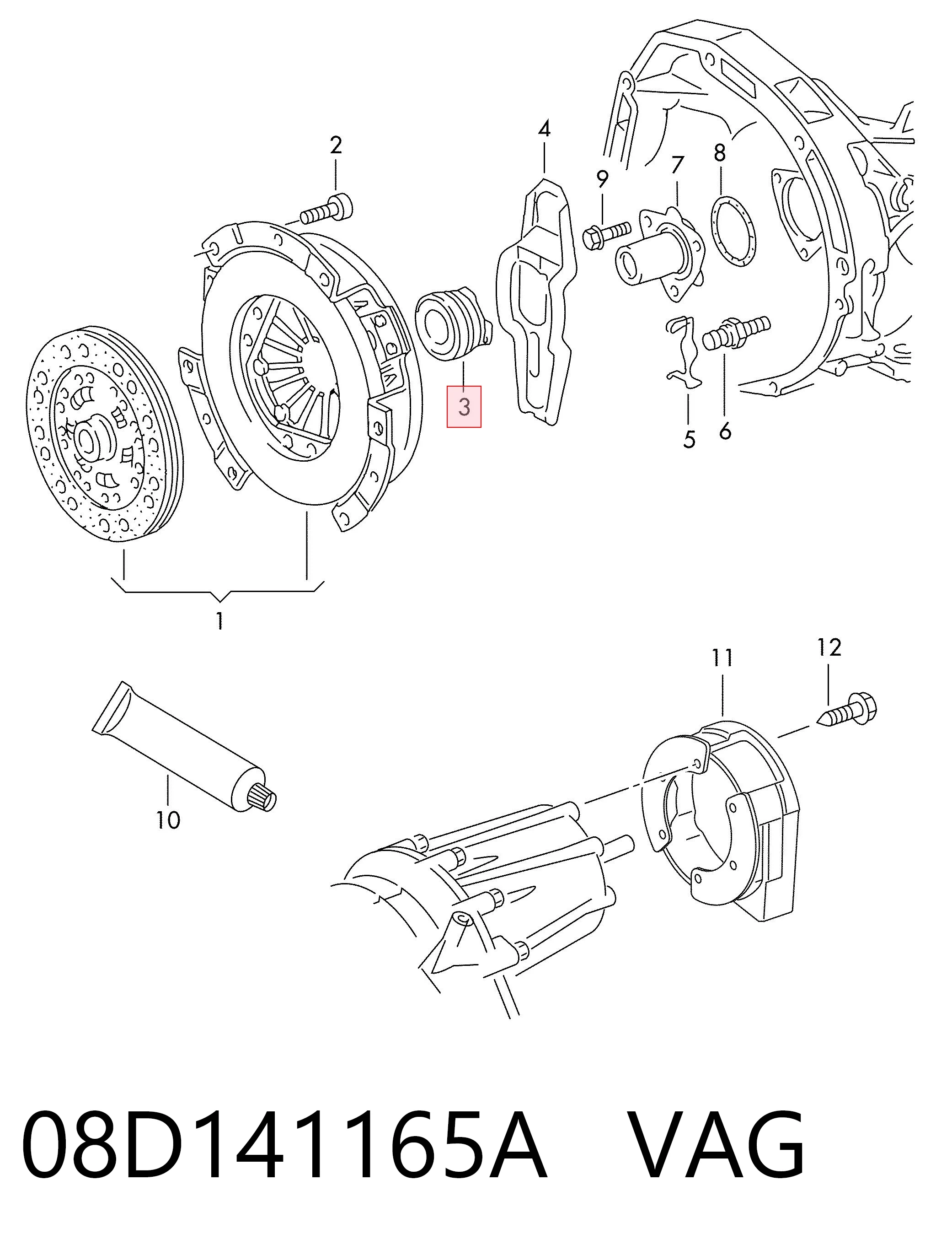 Rolamento de liberação de embraiagem Audi Q7  4LB ao melhor preço