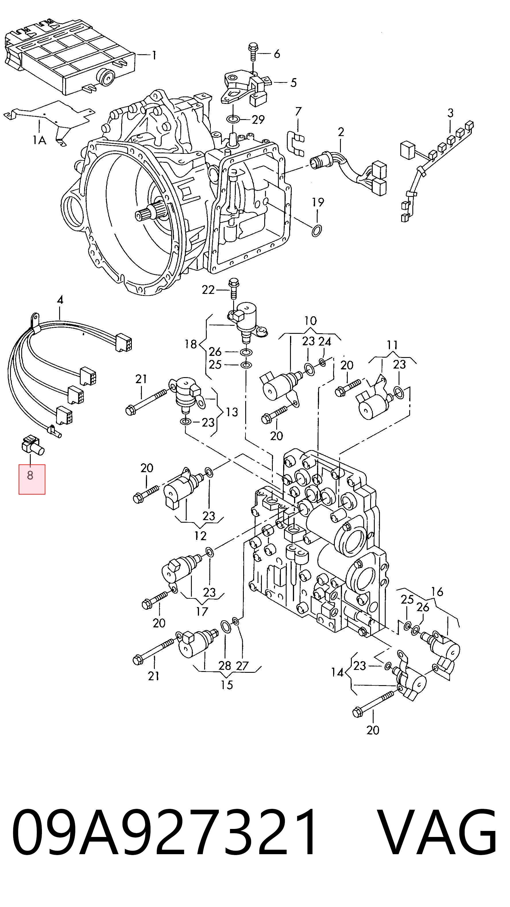 09A927321 VAG Sensor de velocidade