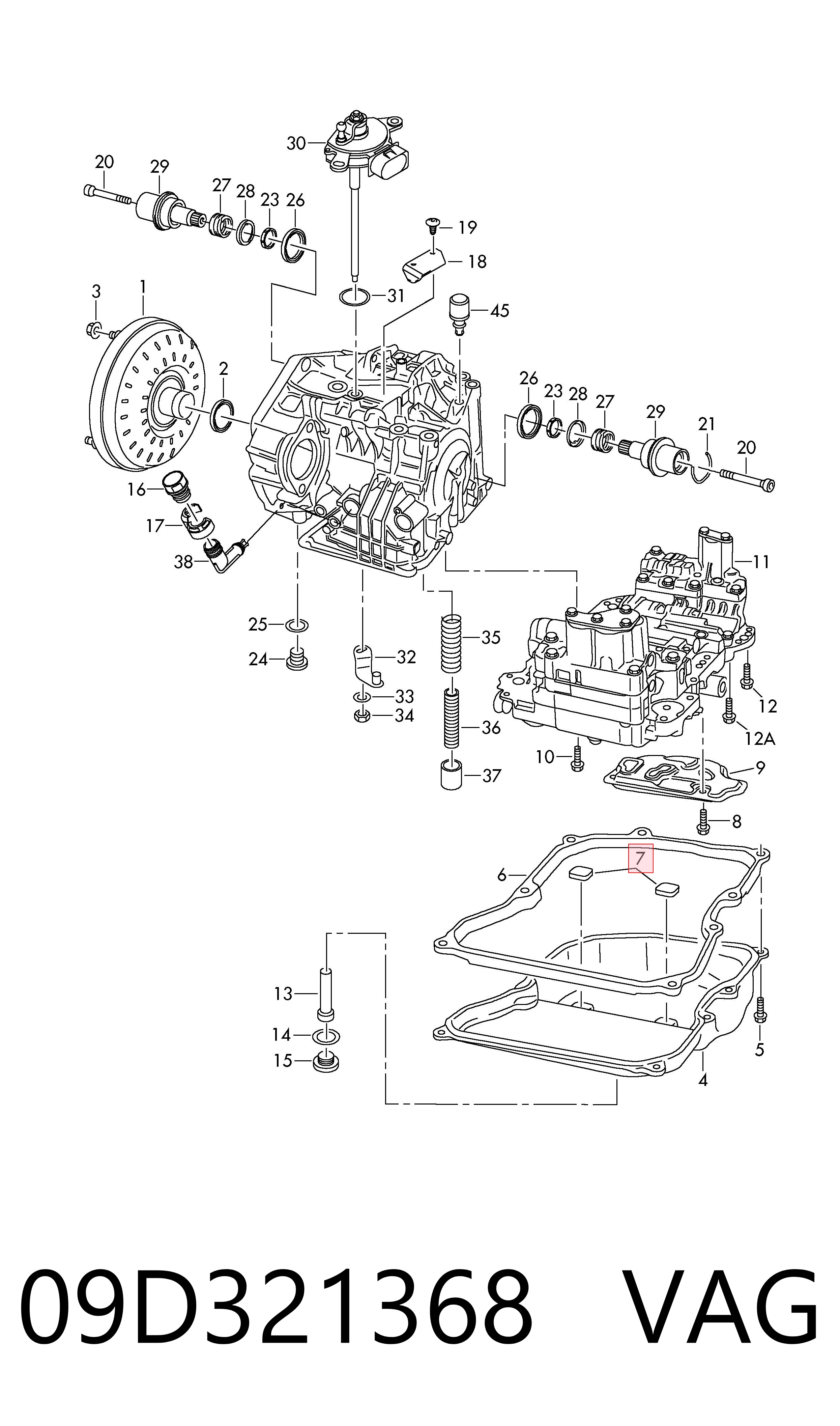 09D321368 VAG Íman da Caixa Automática de Mudança