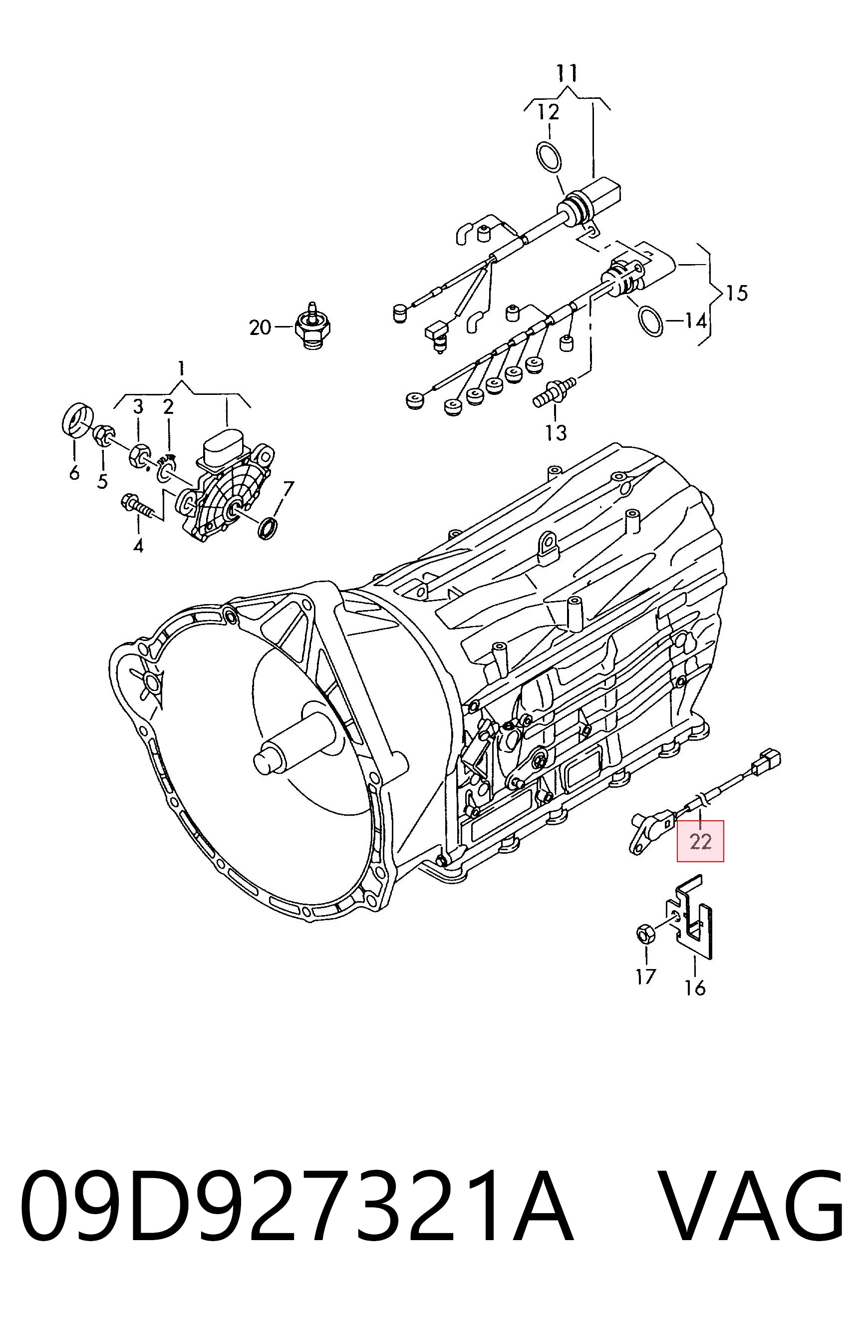09D927321A VAG Sensor de velocidade