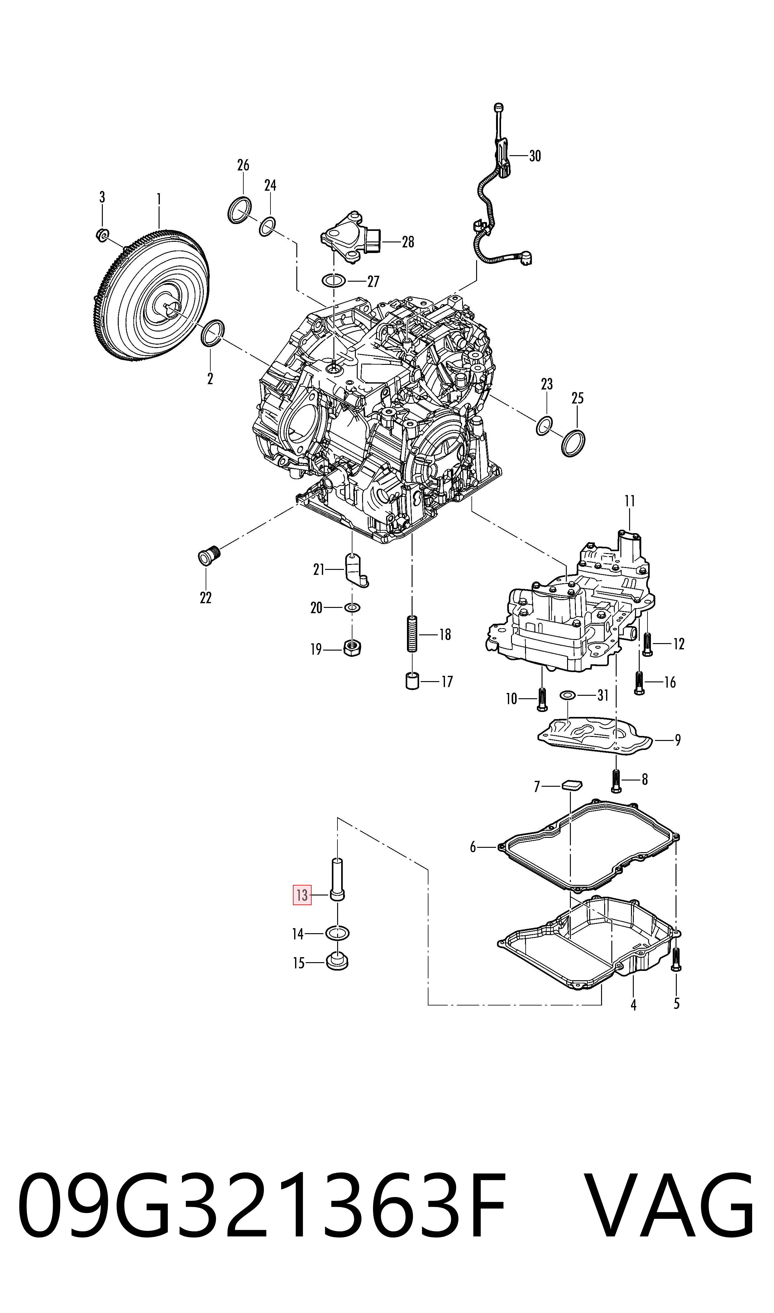 Sonda (indicador) do nível de óleo na Caixa Automática de Mudança VAG 09G321363F preço, a partir de 51,35 USD