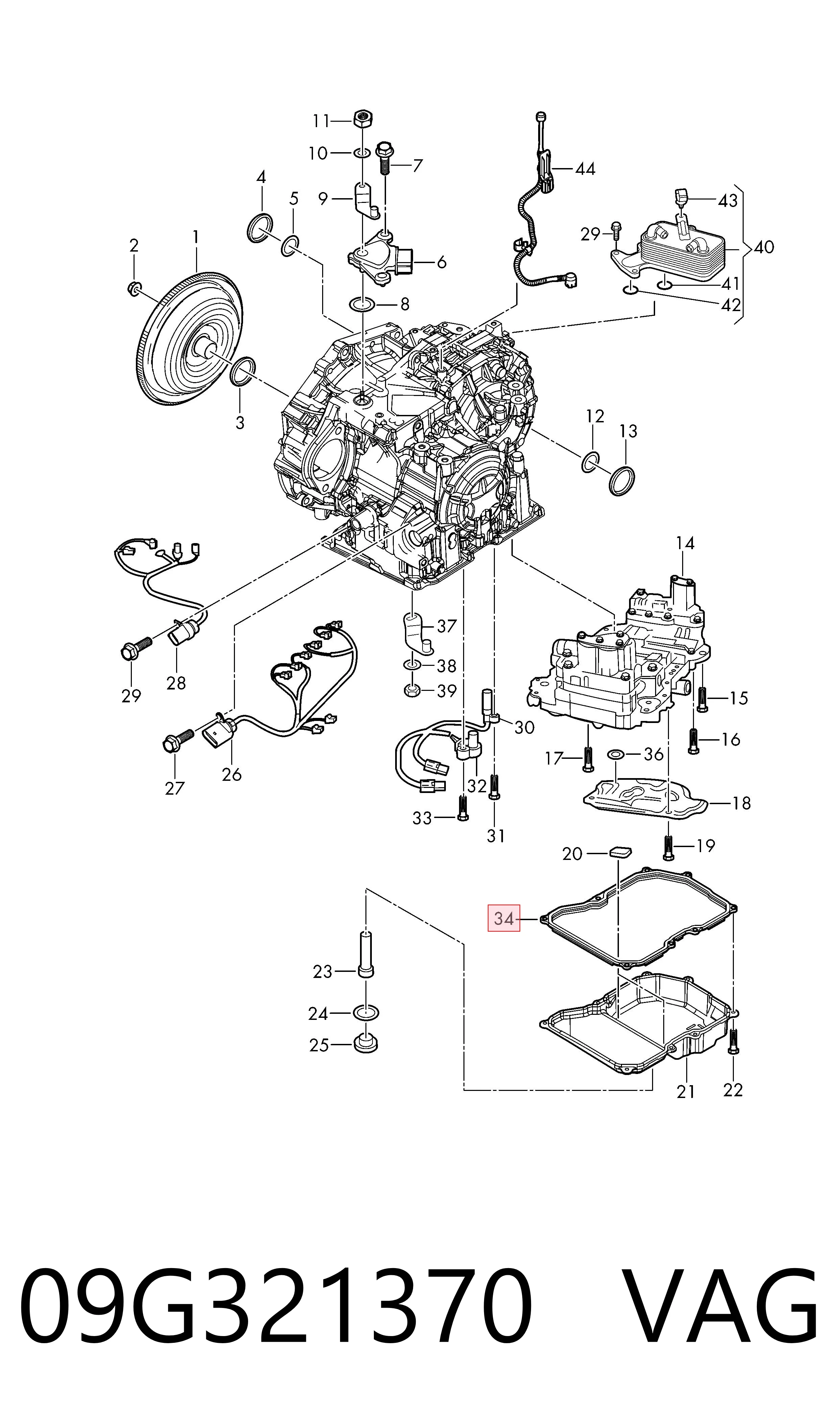 Vedante de panela da Caixa Automática de Mudança/Caixa Mecânica de Mudança VAG 09G321370 preço, a partir de 17,44 USD