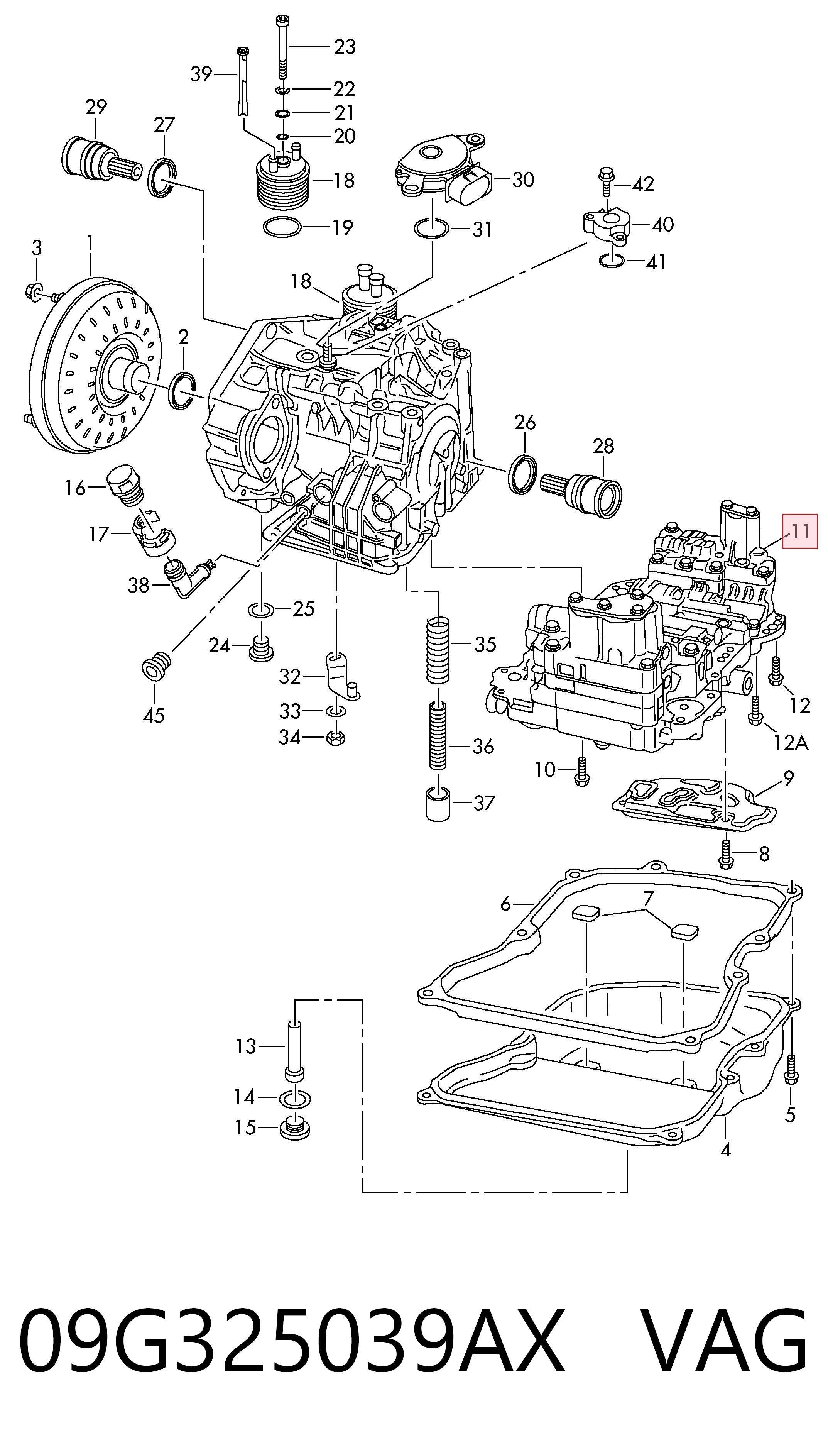 09G325039AX VAG Unidade hidráulica da Caixa Automática de Mudança
