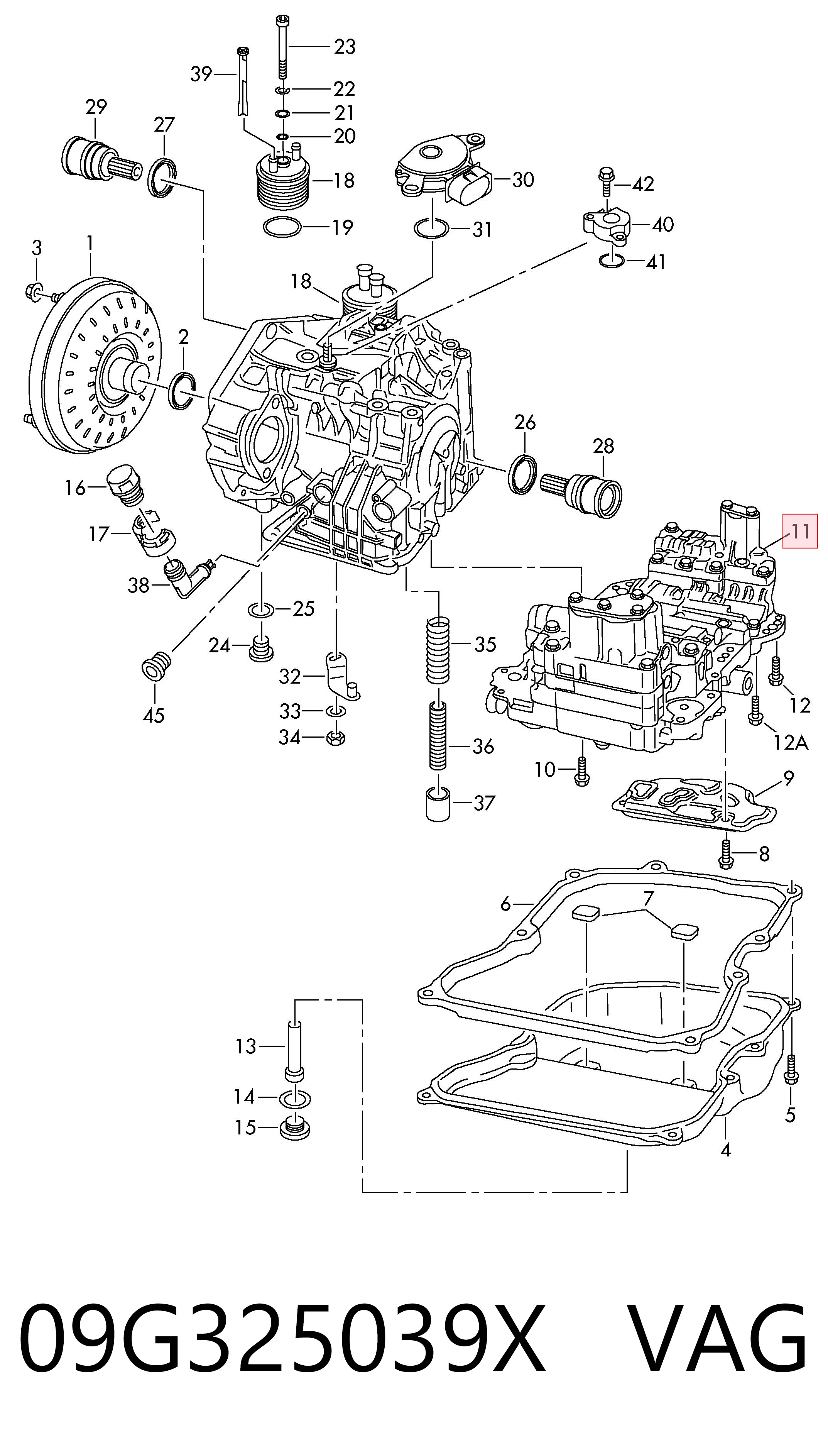 09G325039X VAG Unidade hidráulica da Caixa Automática de Mudança