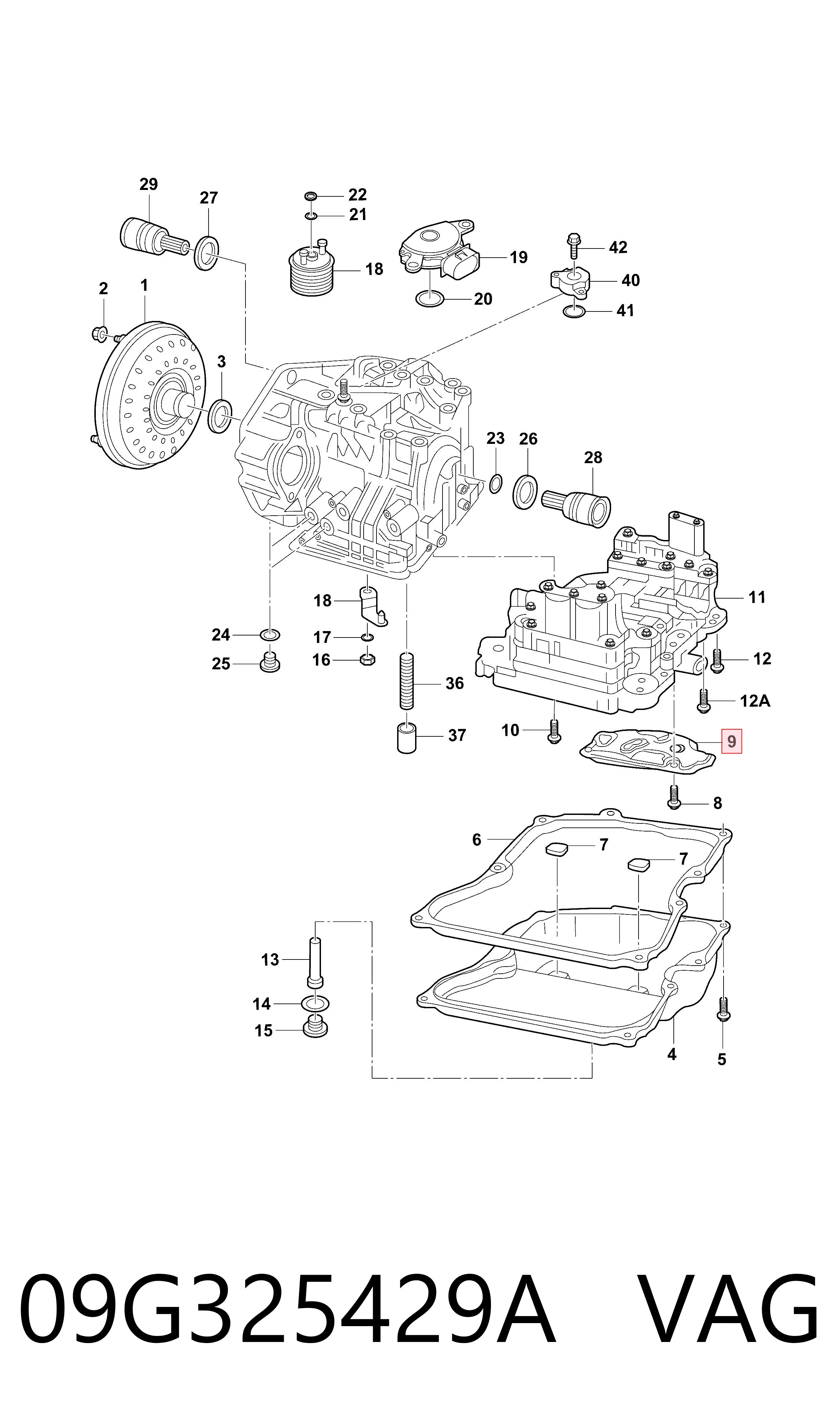 Compre 09G325429A VAG Filtro da Caixa Automática de Mudança