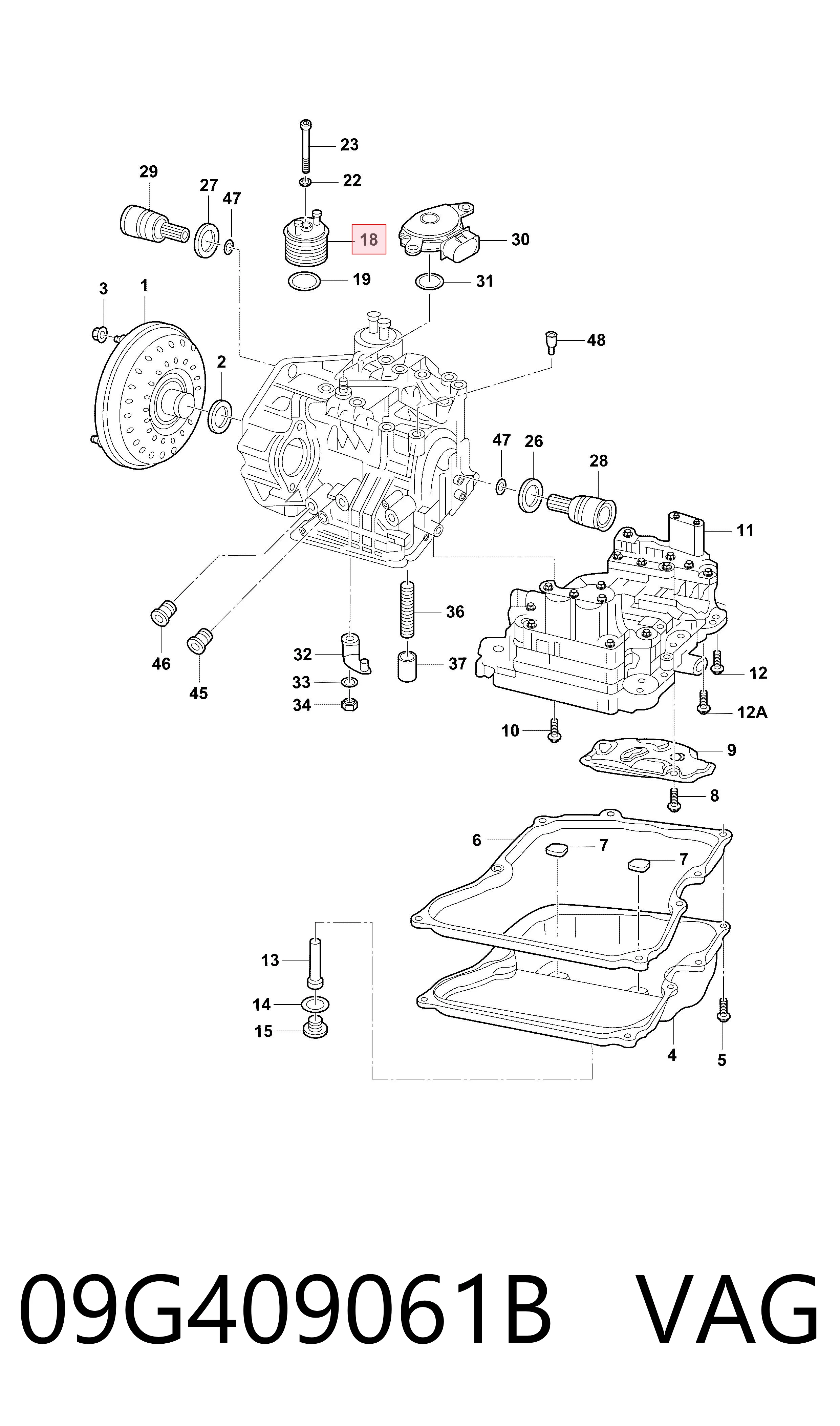 09G409061B VAG Radiador de esfriamento, Caixa Automática de Mudança
