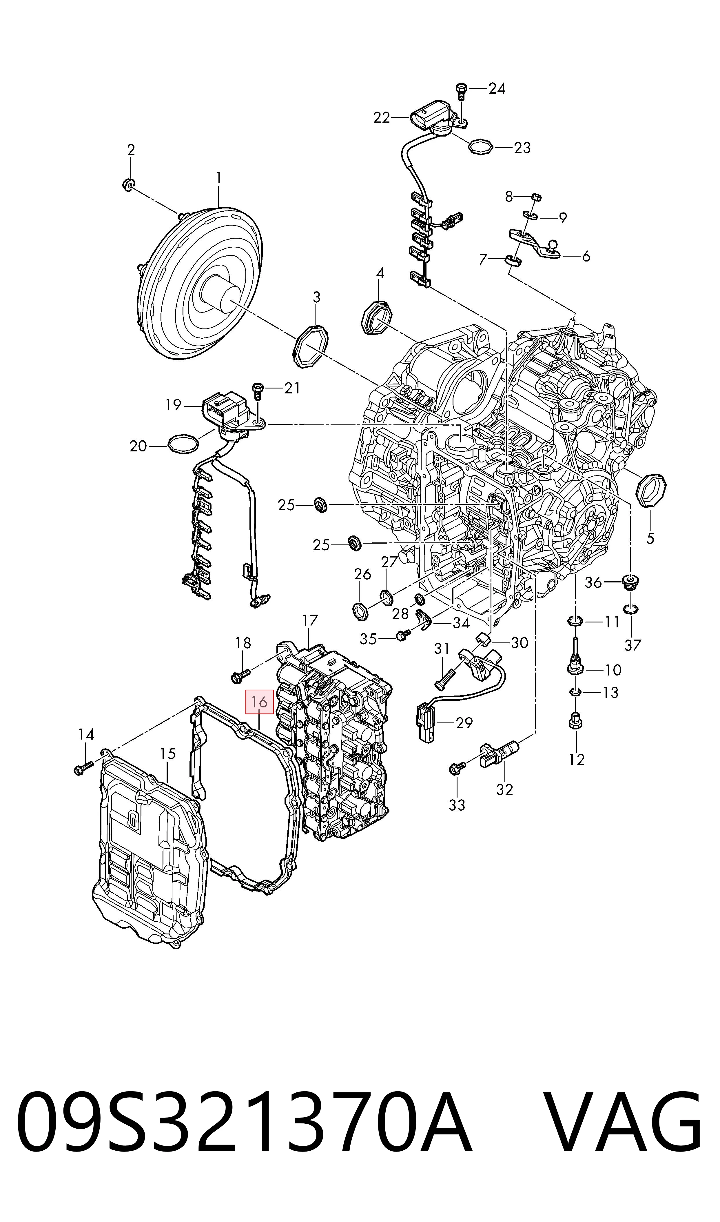  Vedante de panela da Caixa Automática de Mudança/Caixa Mecânica de Mudança Volkswagen Golf VIII carrinha (CG5, DB5) (2020 - 2026) VIII