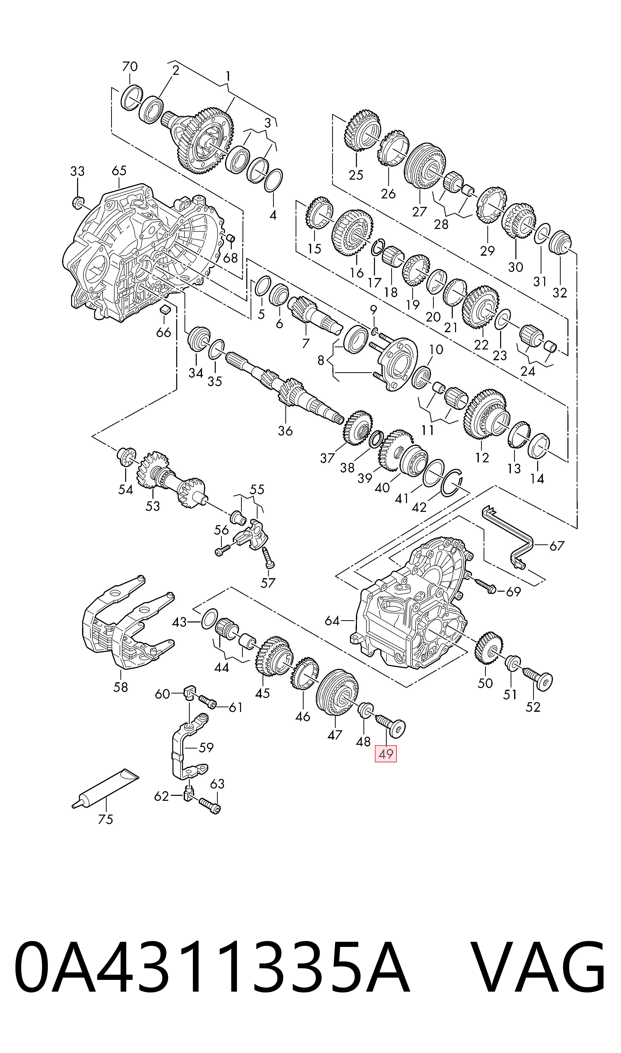 0A4311335A VAG Parafuso de cabeça de motor (CBC)