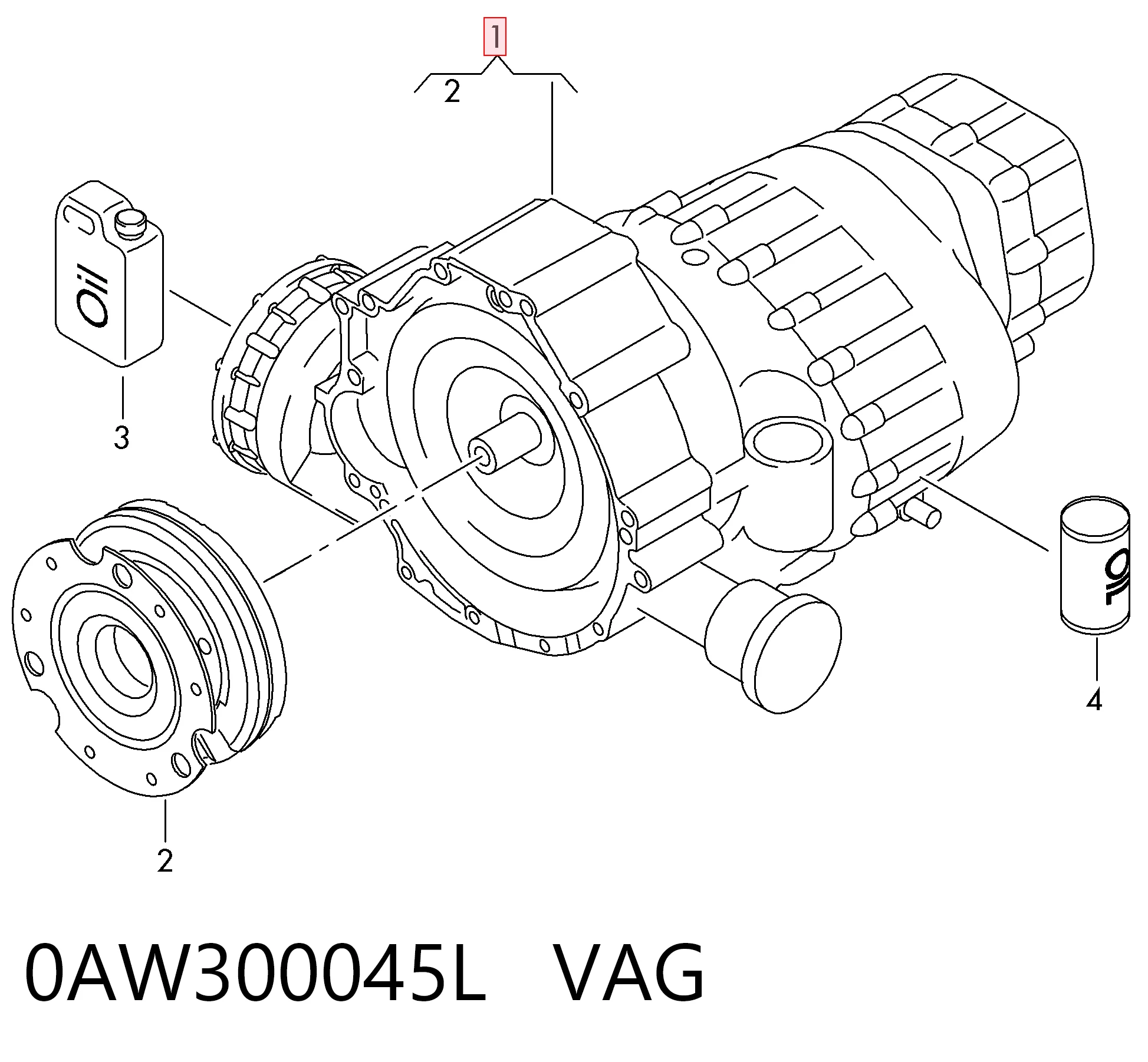 0AW300045L VAG Caixa Automática de Mudança montada