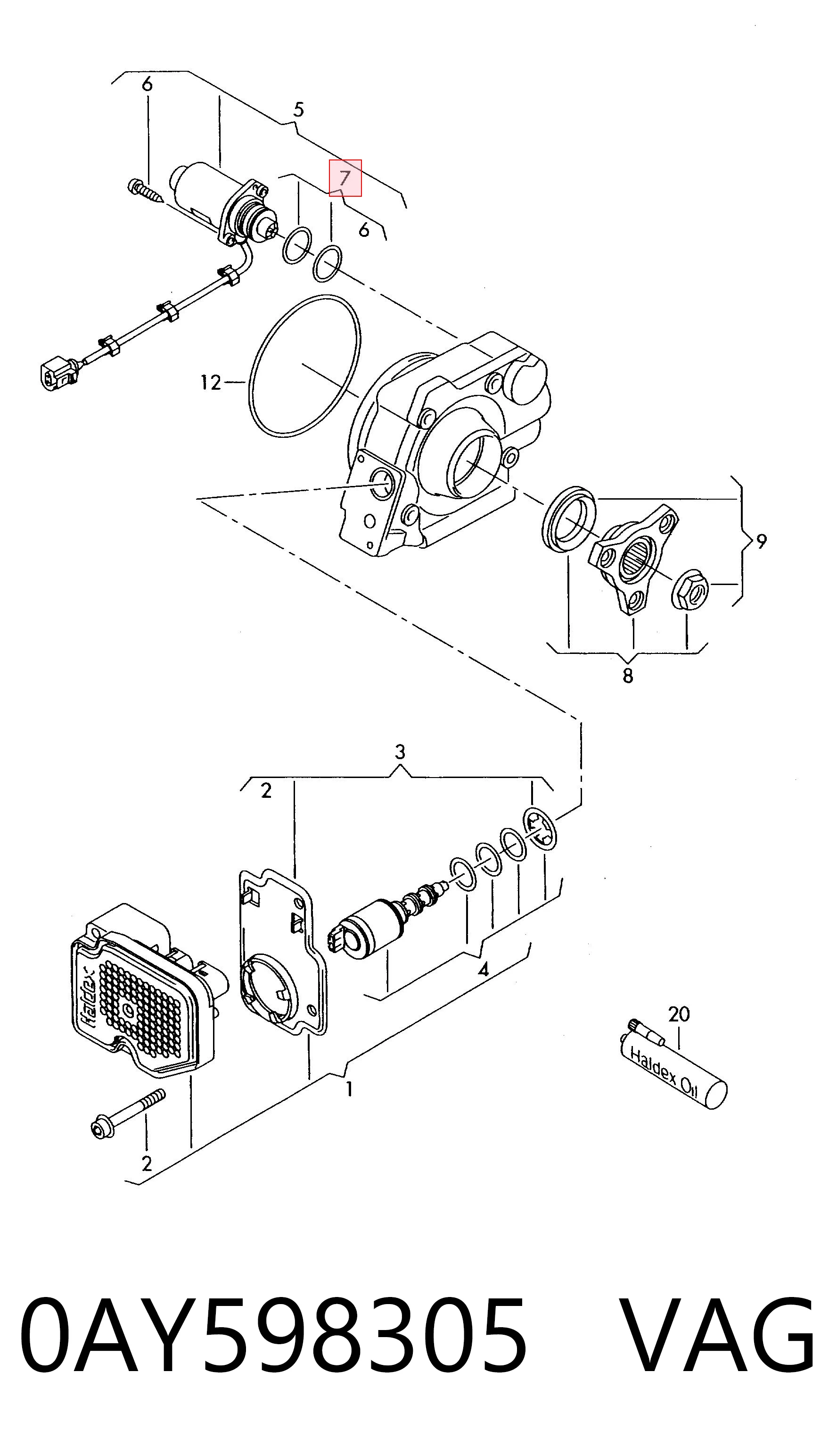 Kit de reparação da bomba de acoplamento Haldex VAG 0AY598305 preço, a partir de 19,14 USD