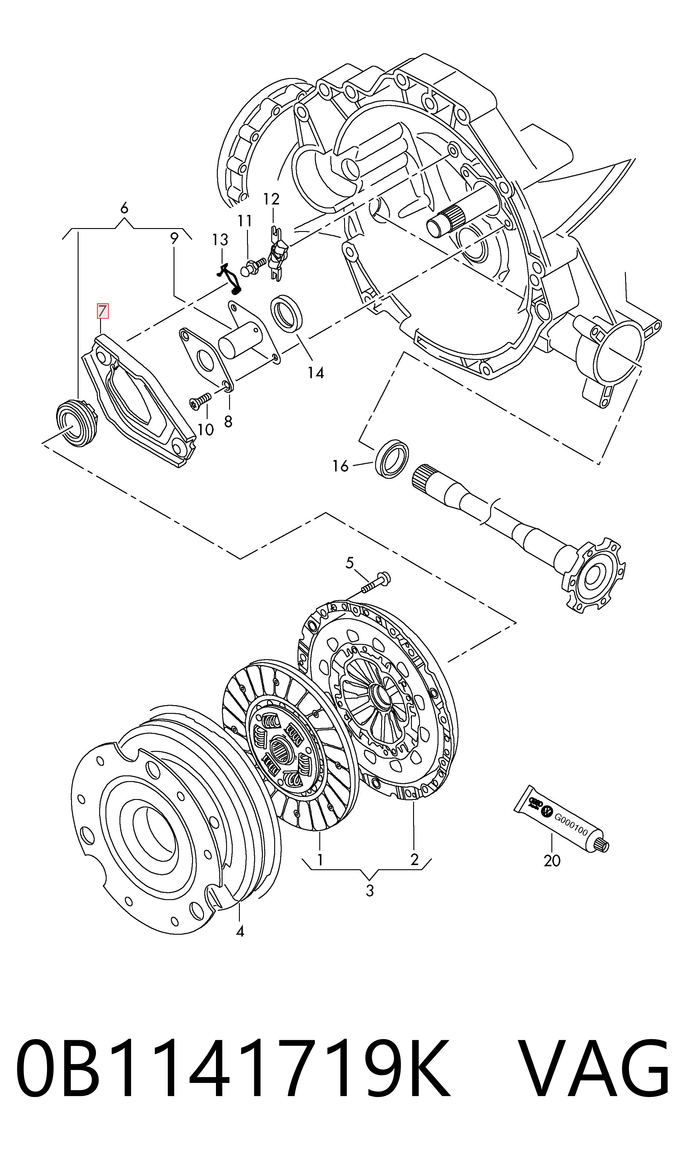Forquilha de embraiagem para Audi A6 4G2, 4GC