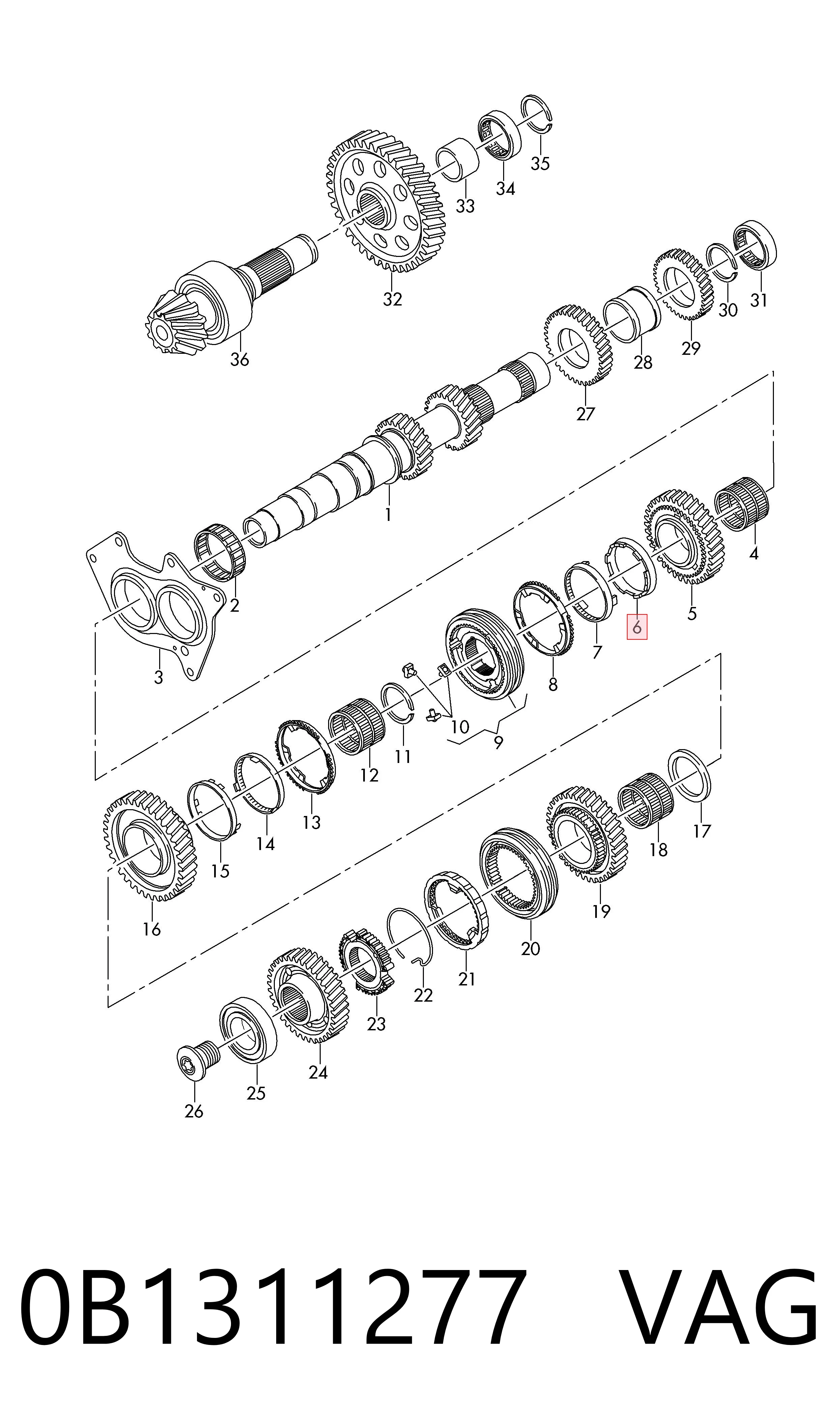 Anel de sincronizador VAG 0B1311277 preço, a partir de 86,14 USD