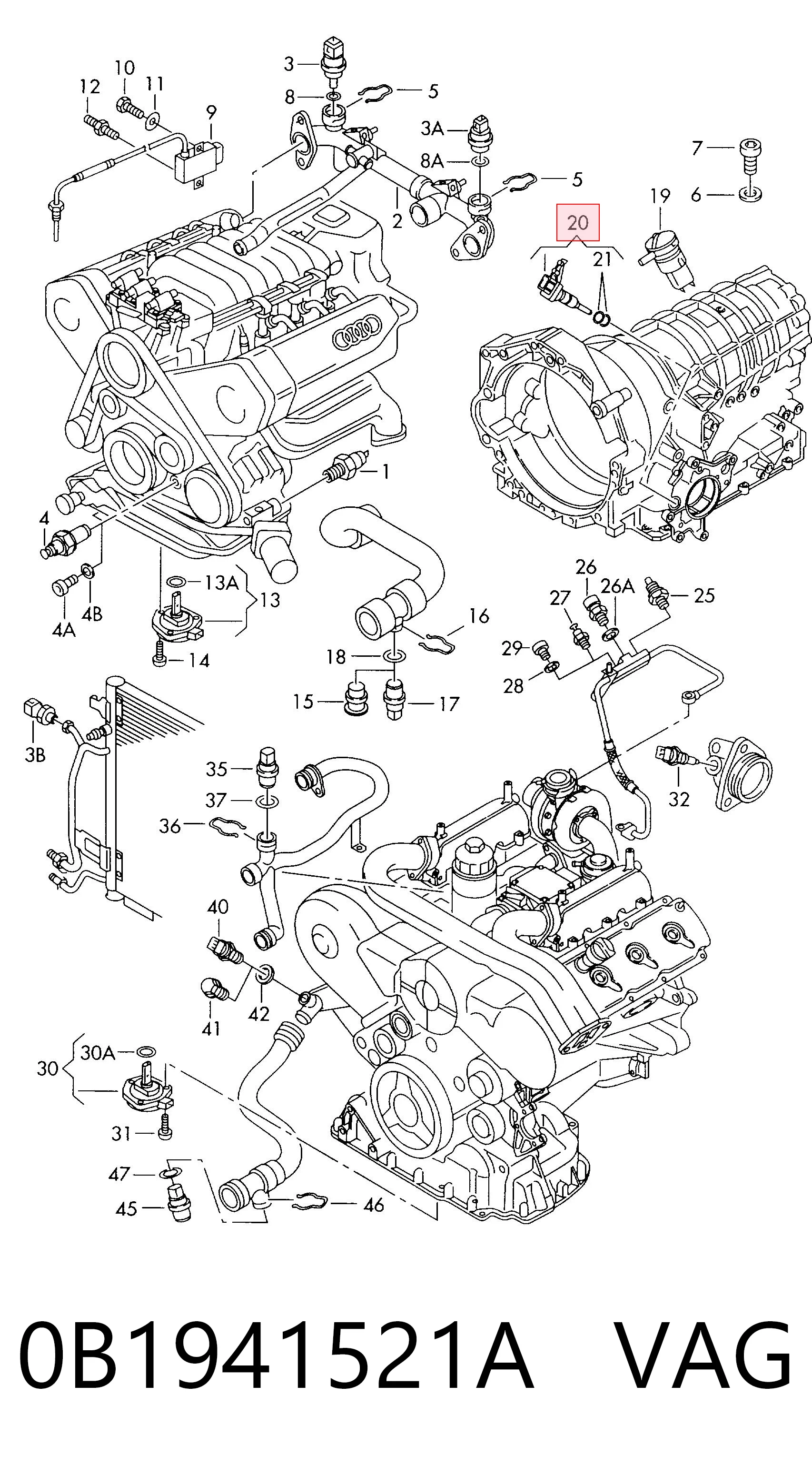Sensor de ativação das luzes de marcha à ré Audi A5  8T3 ao melhor preço