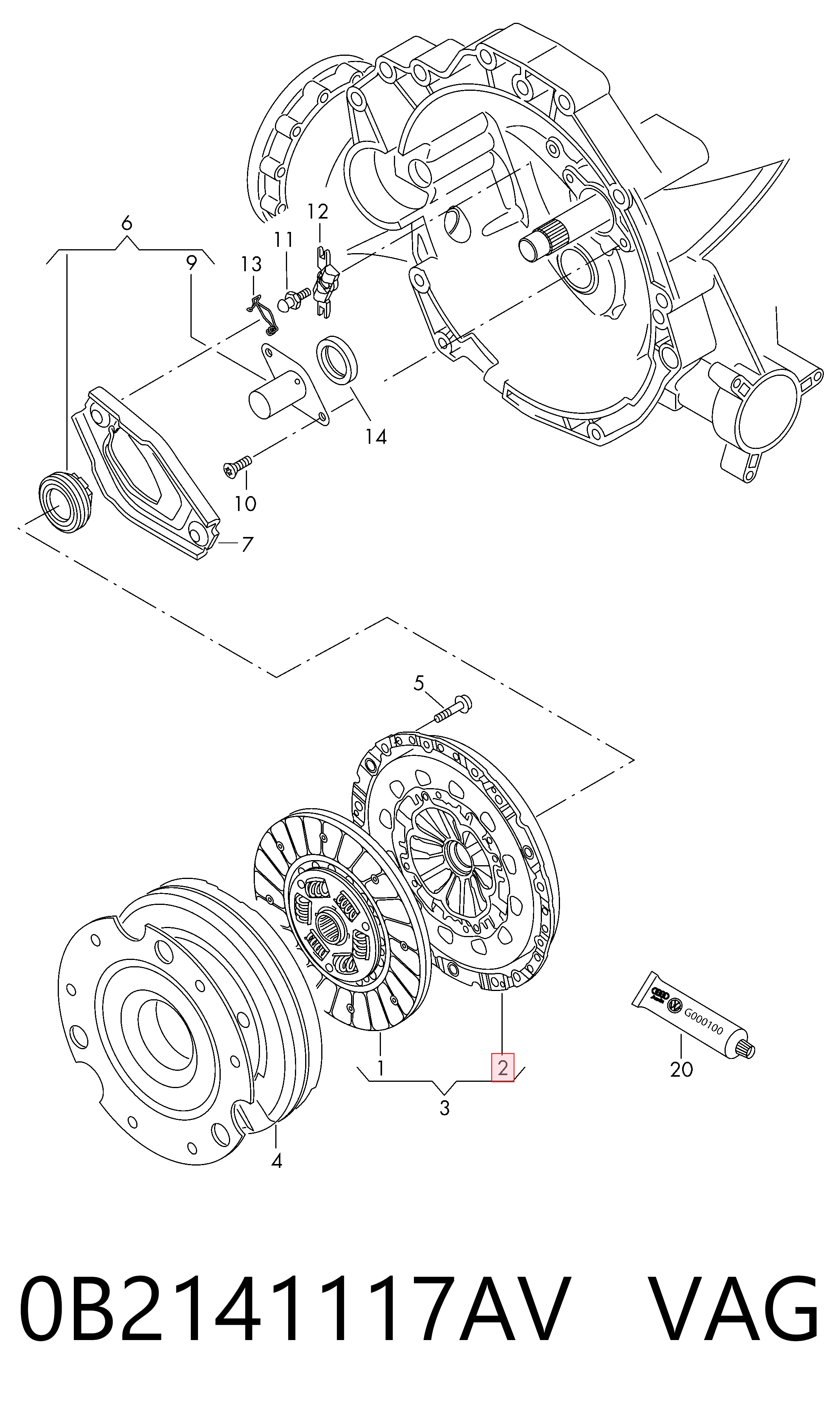 Cesta de embraiagem para Audi A4 B8 8K2