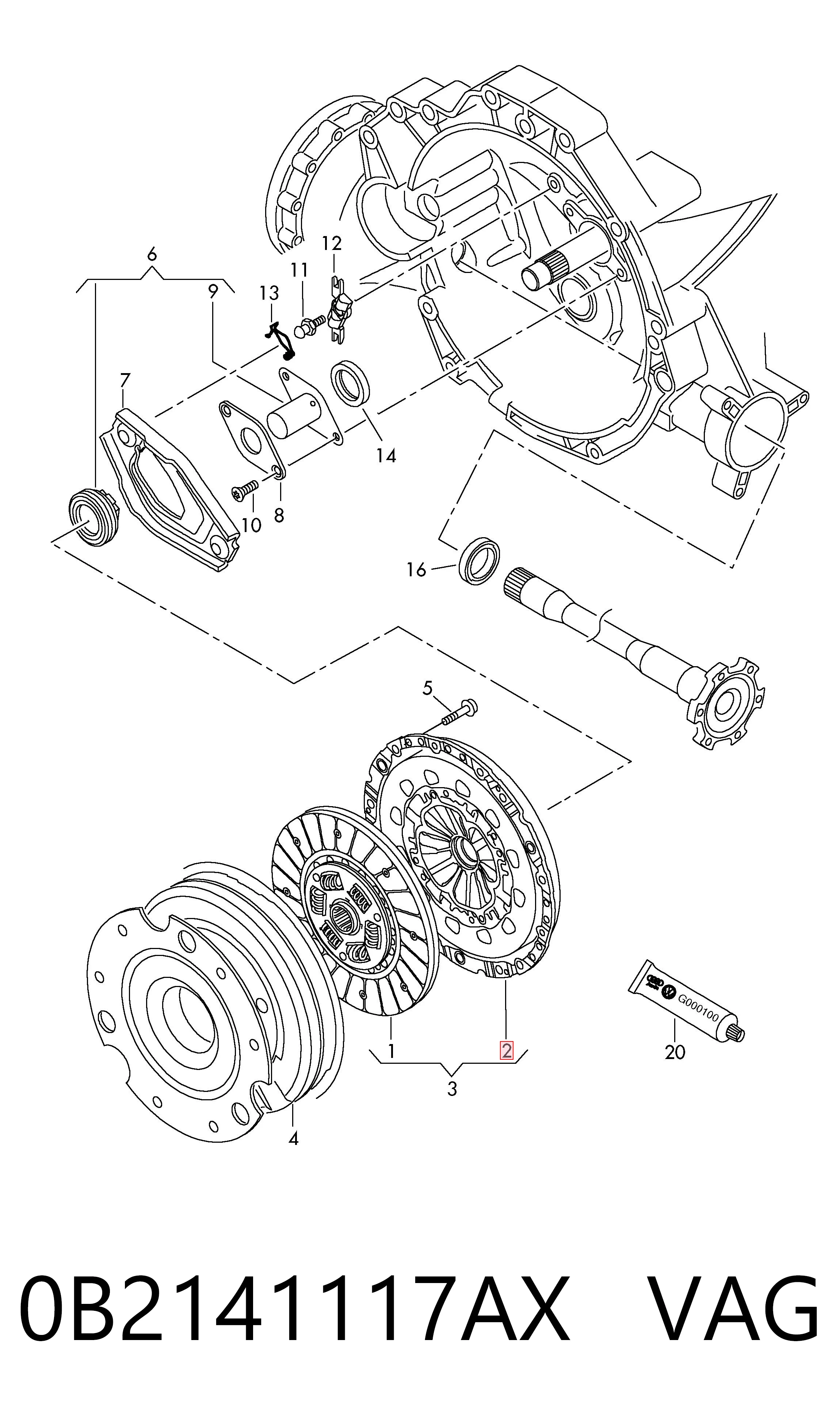 Cesta de embraiagem Audi A4 B8 8K2