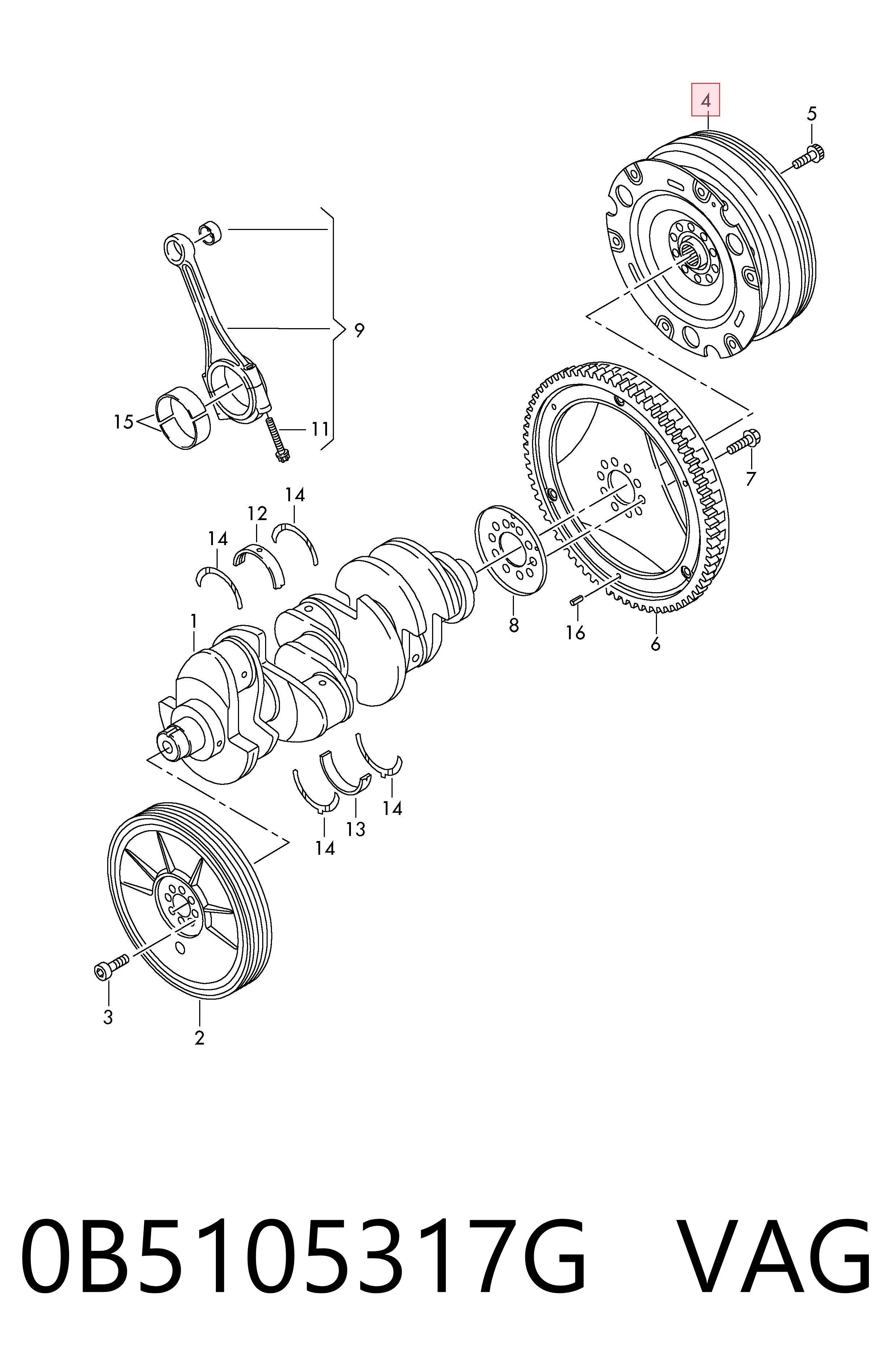 0B5105317G VAG Volante de motor