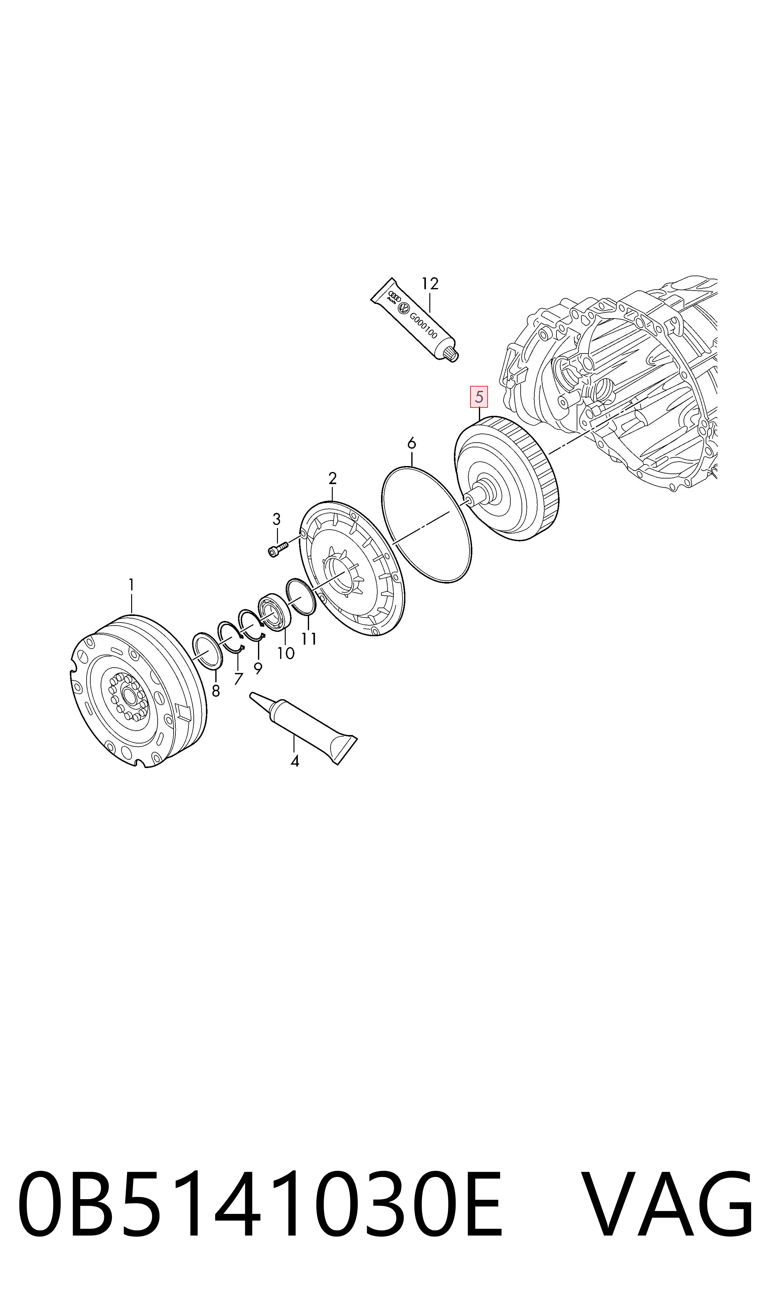 0B5141030E VAG Roda-livre da Caixa Automática de Mudança
