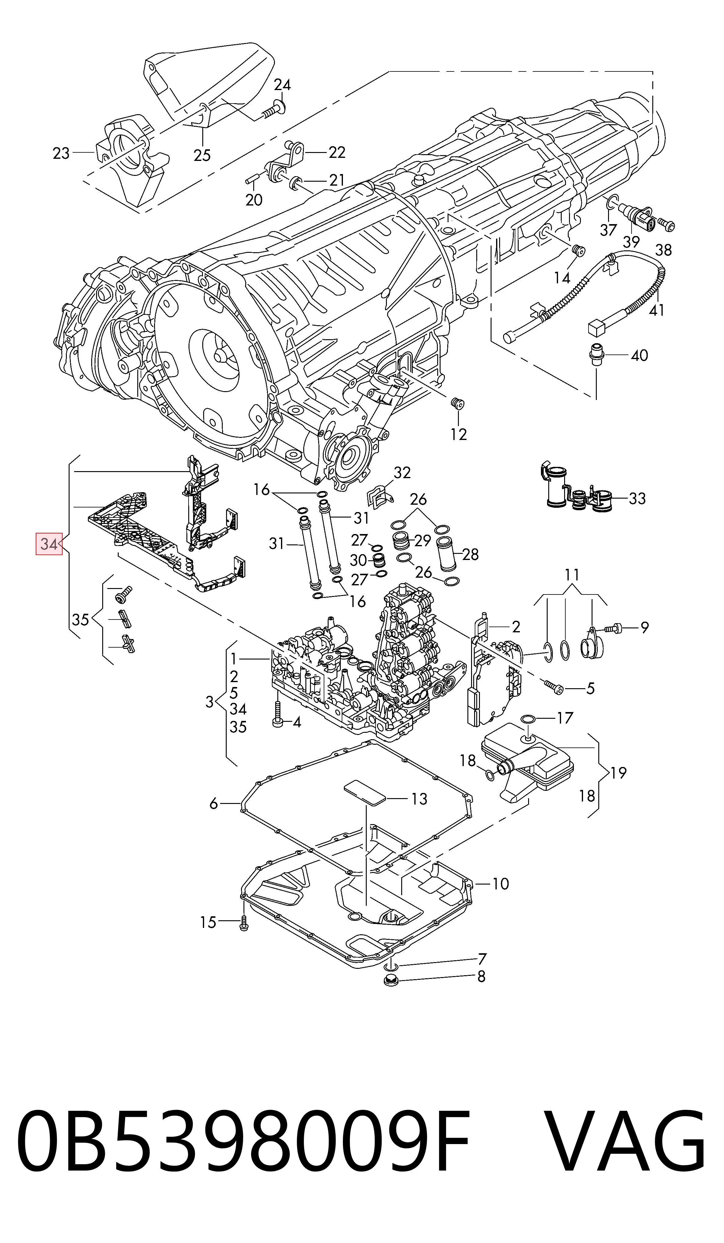 0B5398009F VAG Kit de reparação da Caixa Automática de Mudança