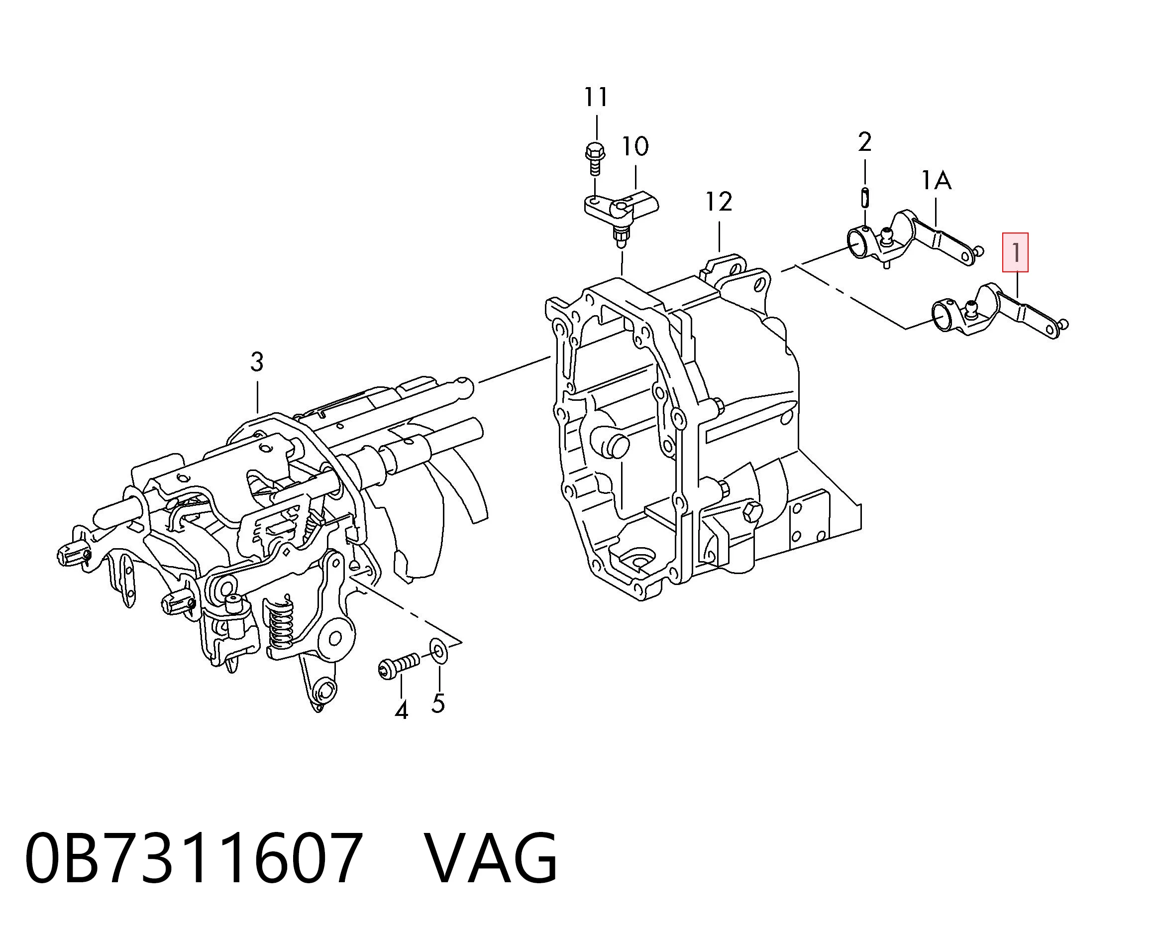 Avalanca de mudança 0B7311607 VAG