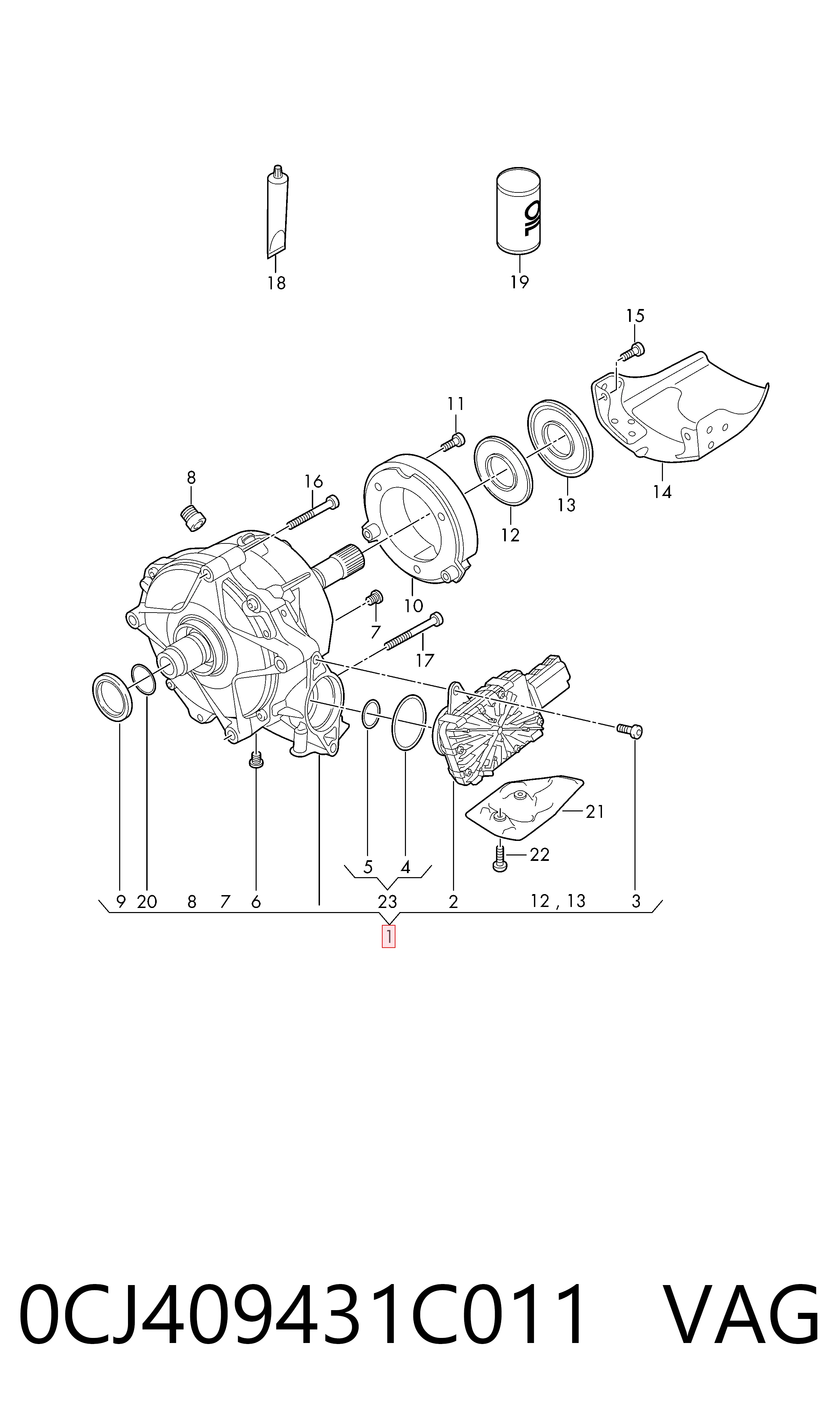 Caixa de transferência para Audi A6 4A2
