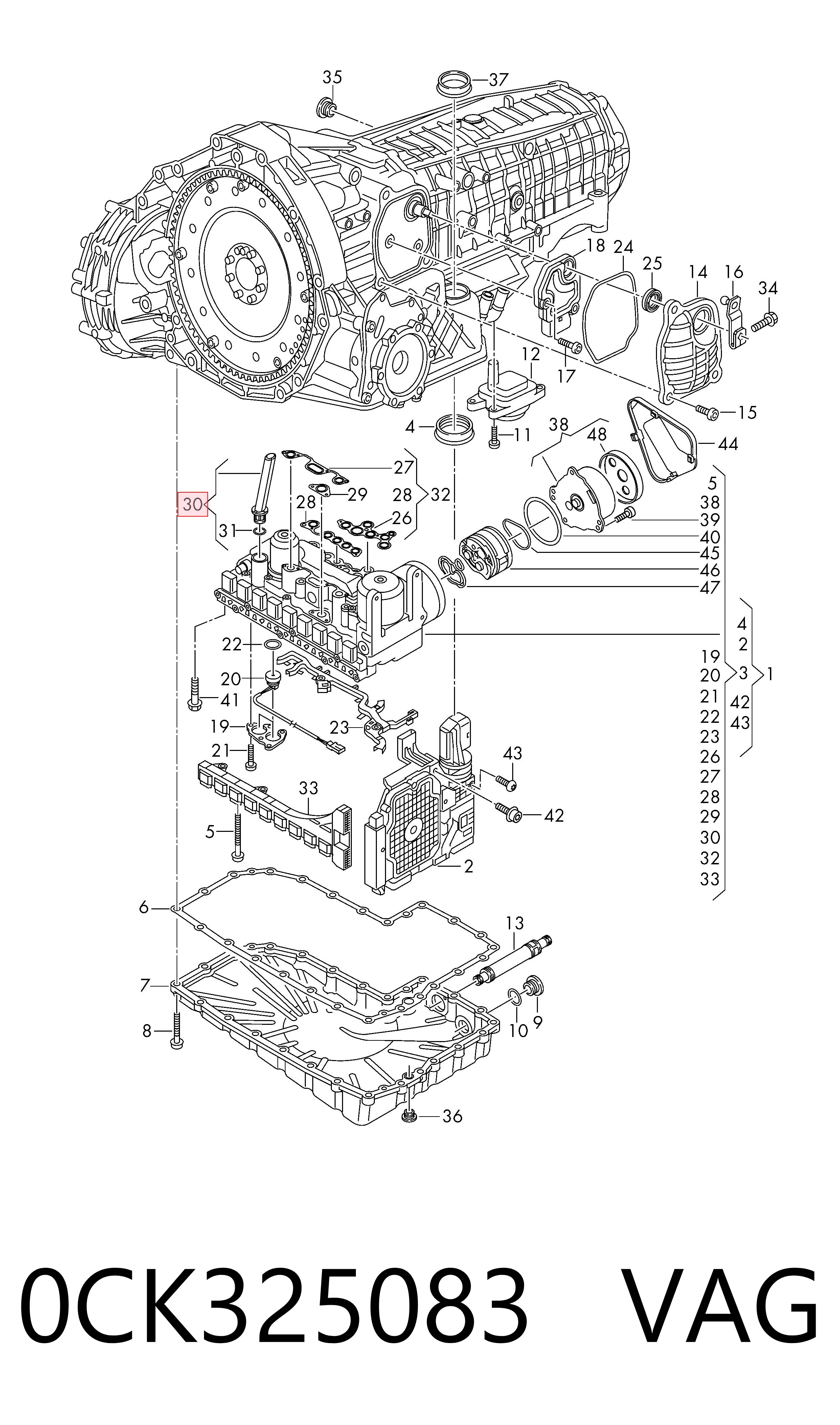 0CK325083 VAG Tubo (mangueira) de esfriamento da Caixa Automática de Mudança, fornecimento