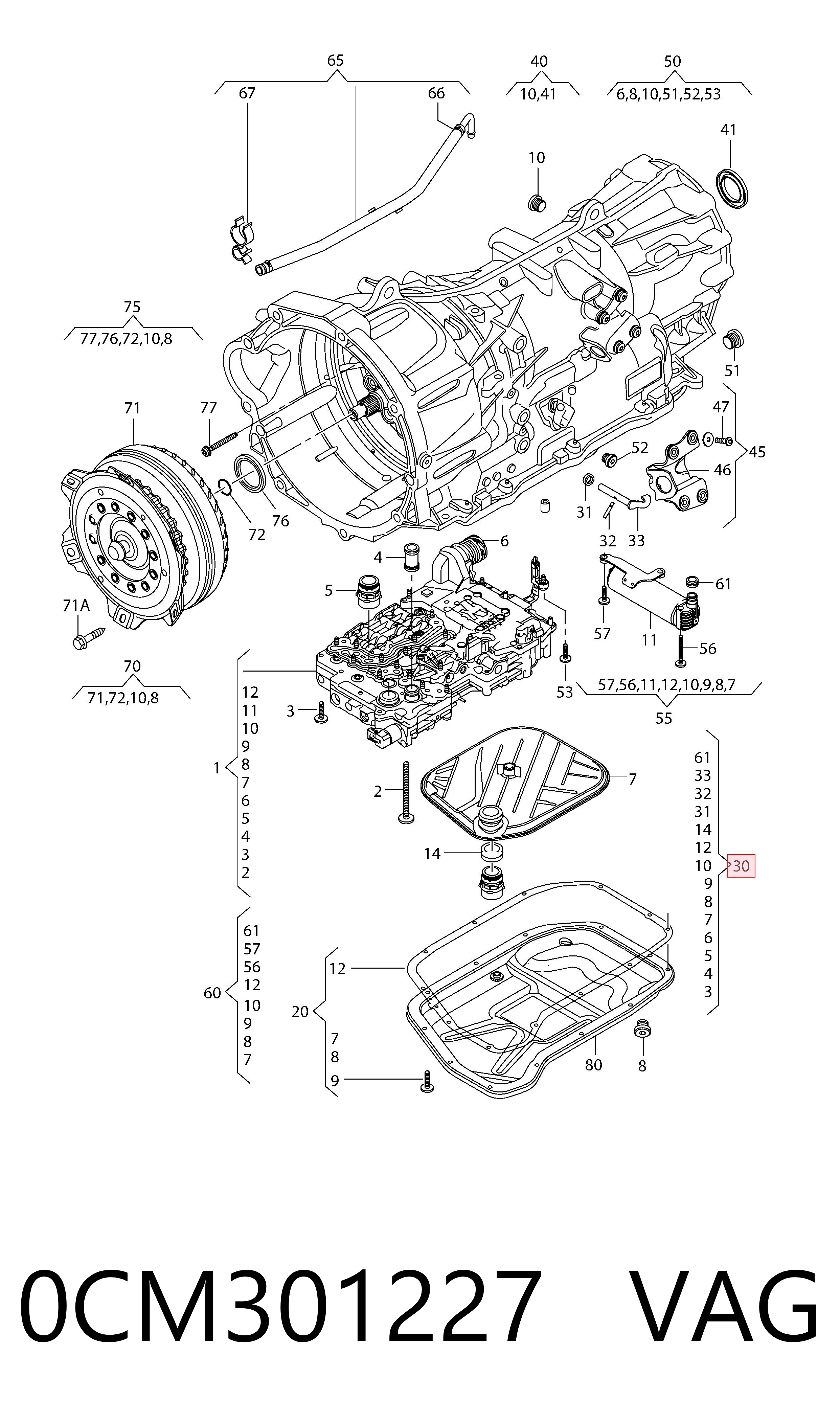 0CM301227 VAG Filtro da Caixa Automática de Mudança