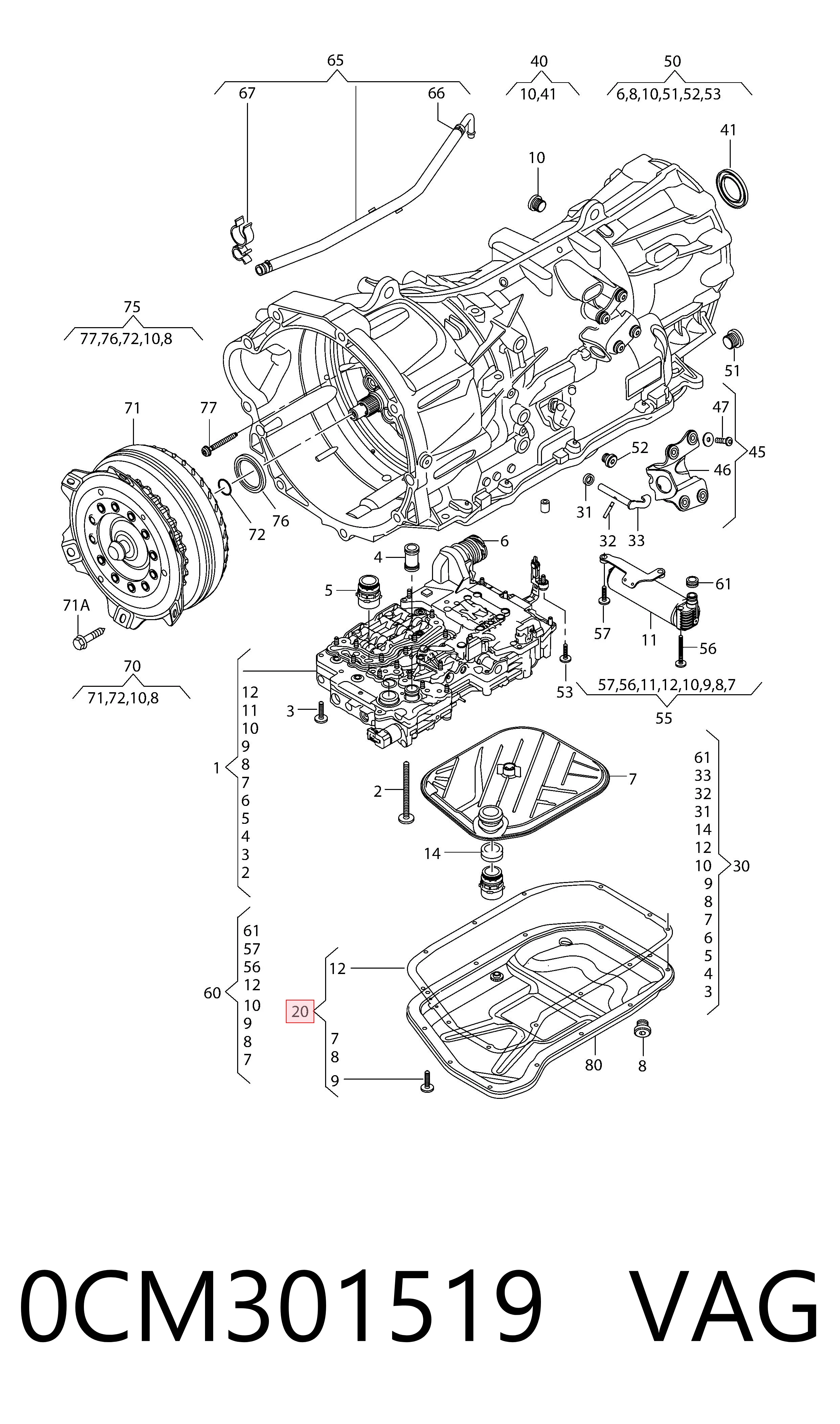 0CM301519 VAG Filtro da Caixa Automática de Mudança