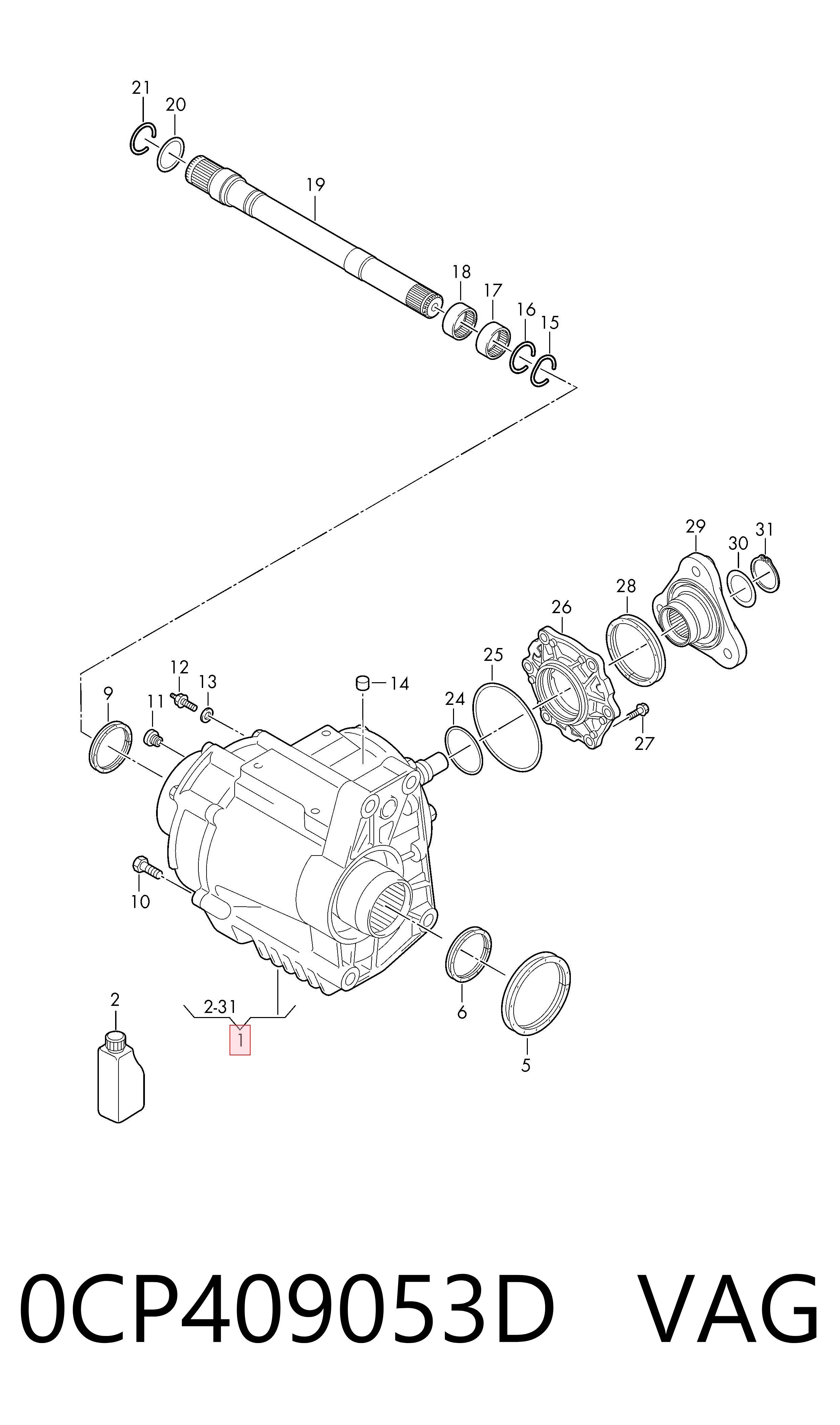 Caixa de transferência para Audi Q3  F3B
