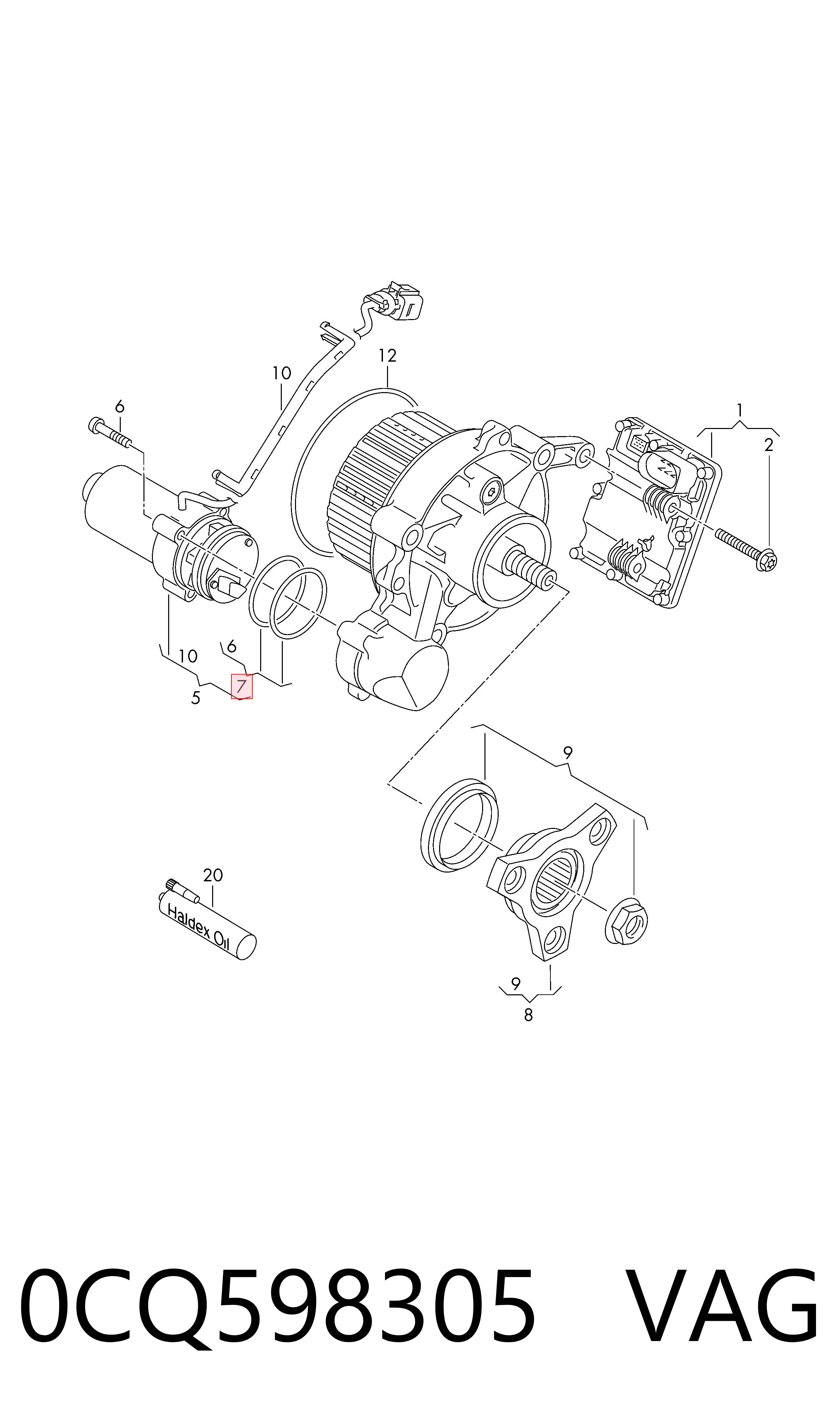 Kit de reparação da bomba de acoplamento Haldex VAG 0CQ598305 preço, a partir de 28,92 USD